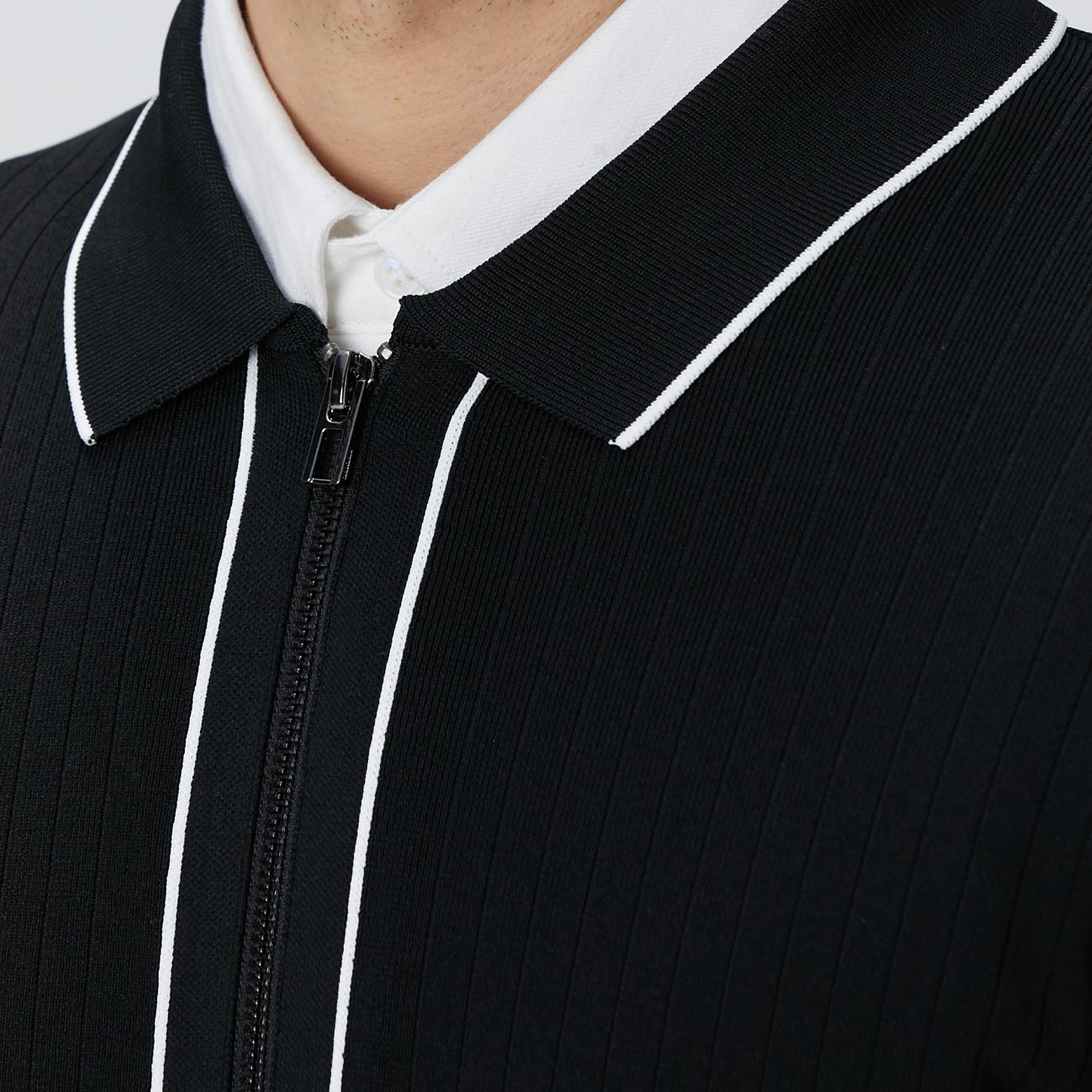 Network Erkek Siyah Melanj Rayon Fermuarlı Hırka