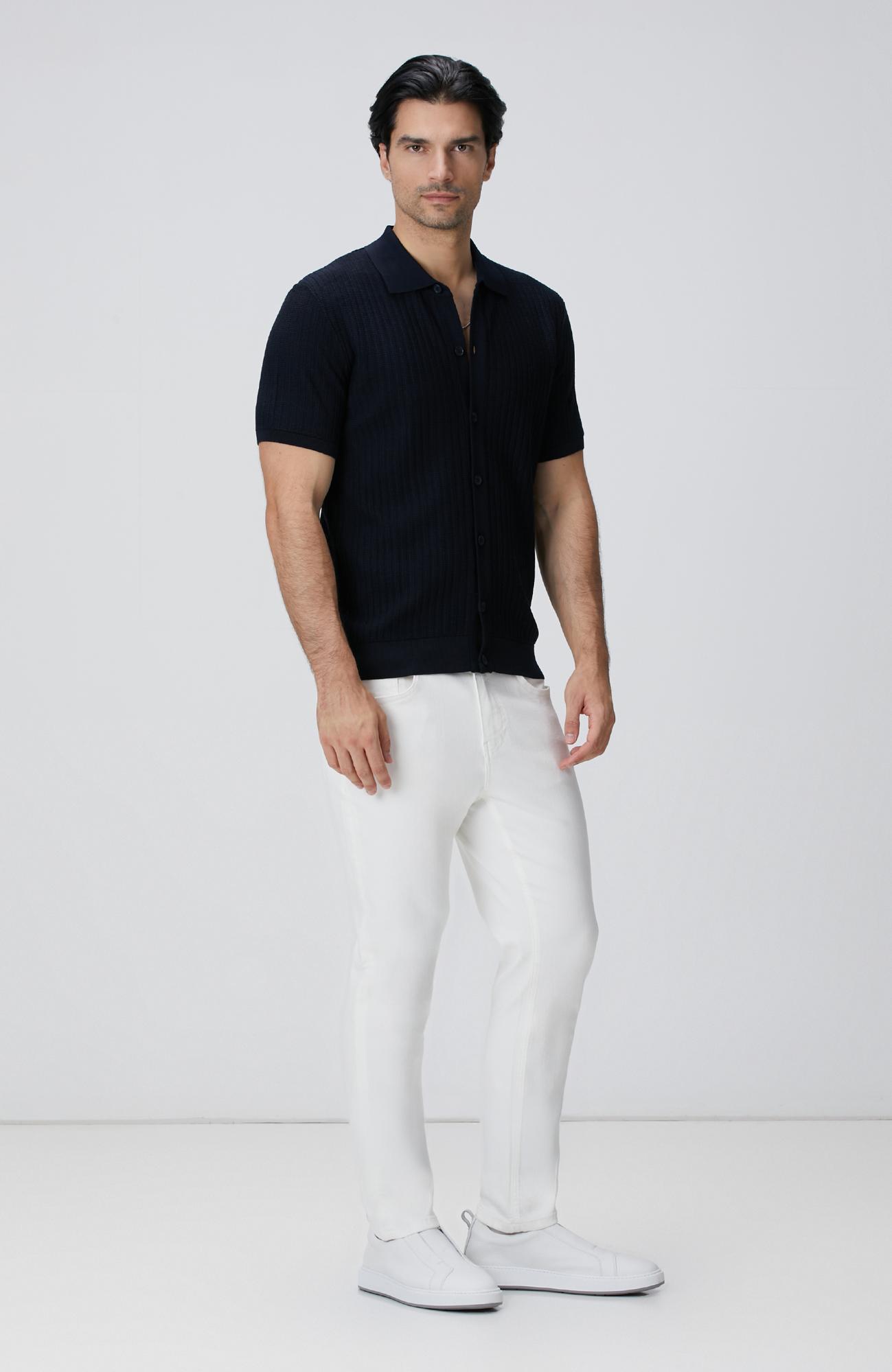 Network Erkek Lacivert Yün Karışımlı Triko Gömlek