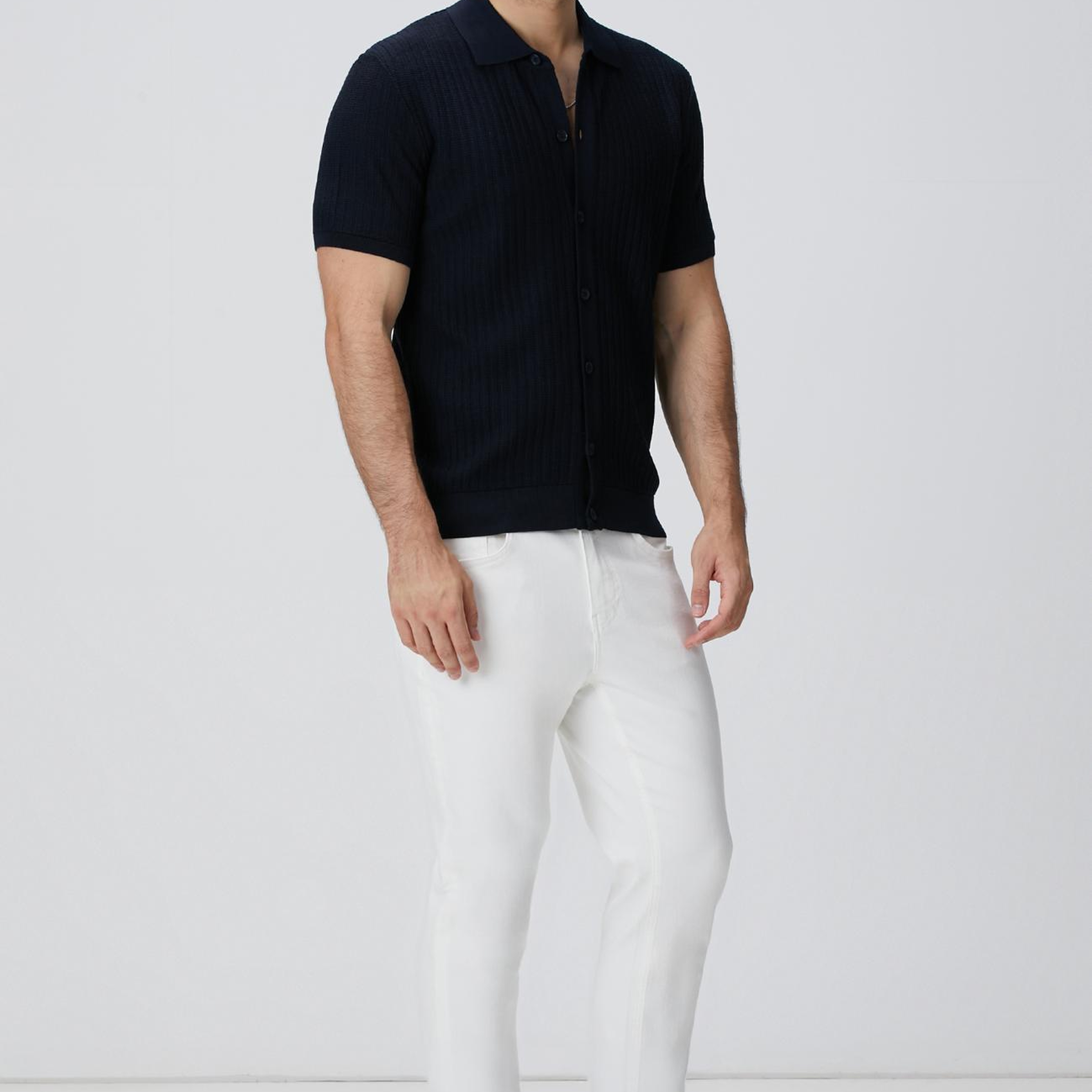 Network Erkek Lacivert Yün Karışımlı Triko Gömlek