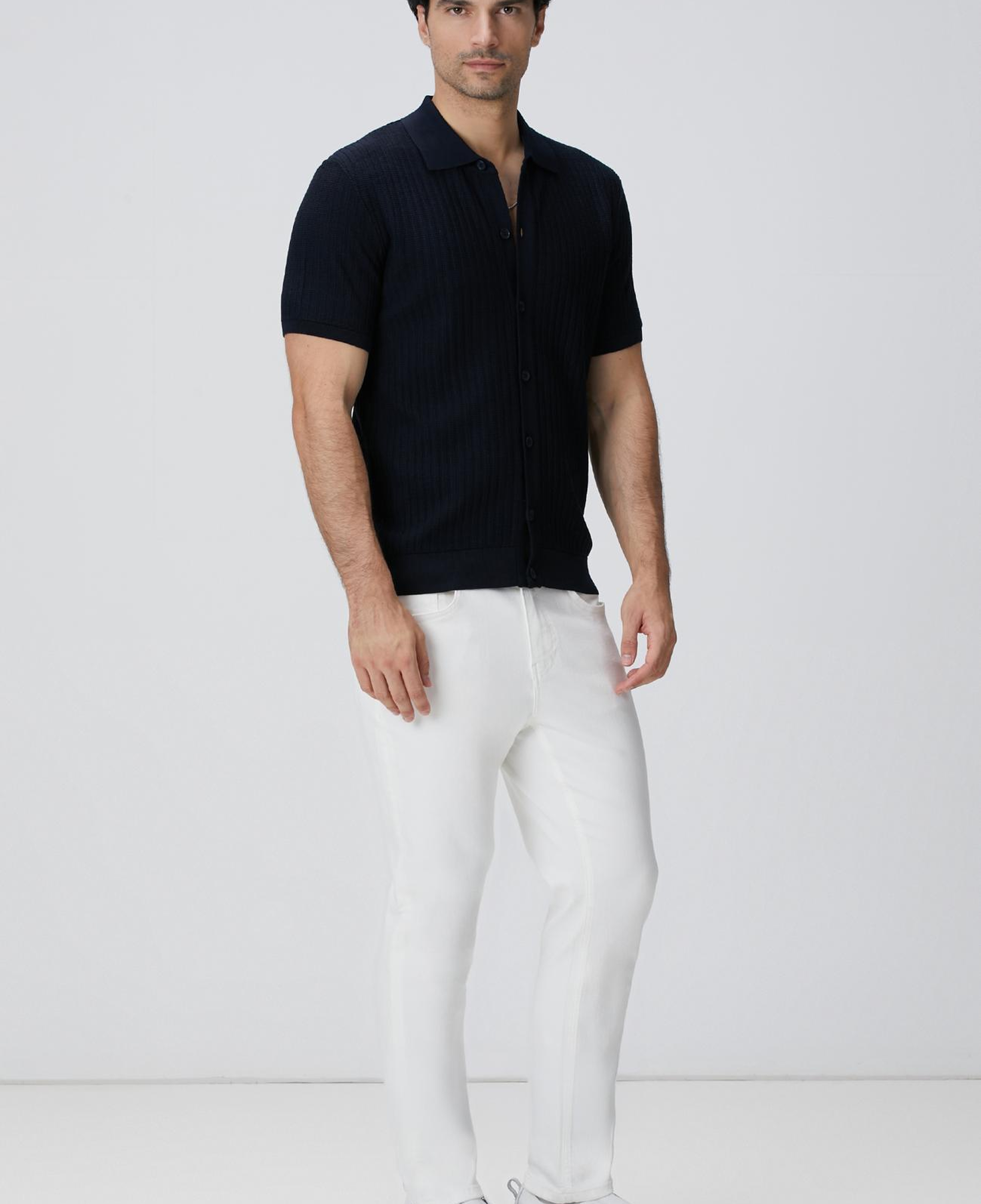 Network Erkek Lacivert Yün Karışımlı Triko Gömlek