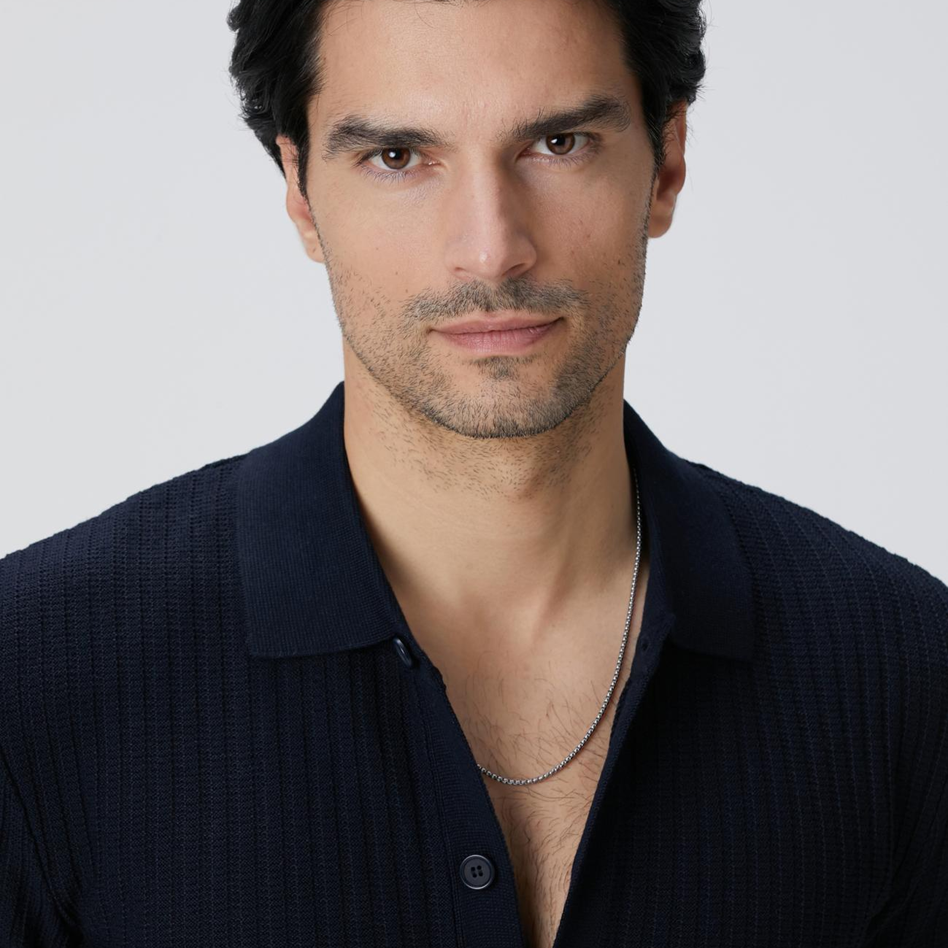 Network Erkek Lacivert Yün Karışımlı Triko Gömlek