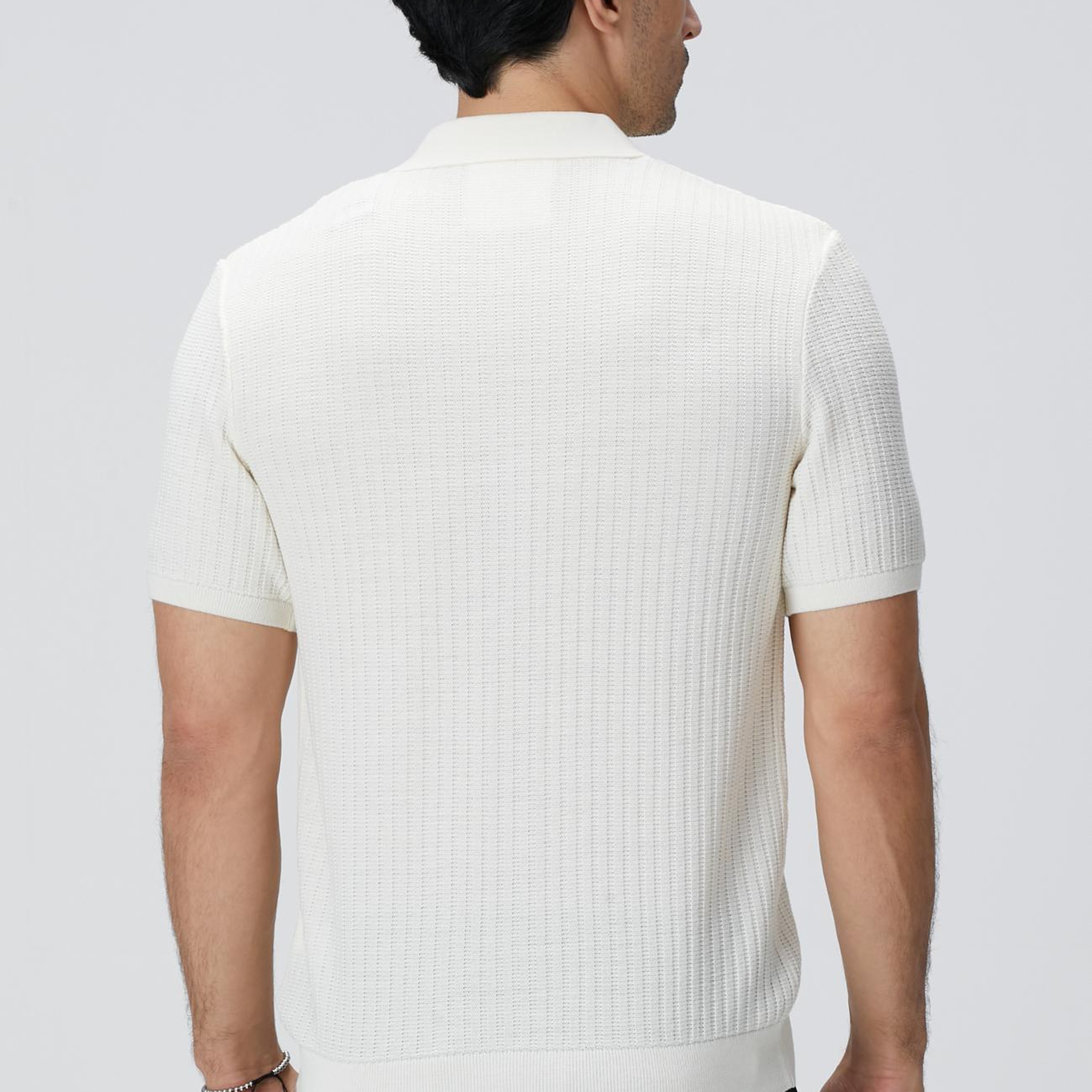 Network Erkek Kırık Beyaz Yün Karışımlı Triko Gömlek