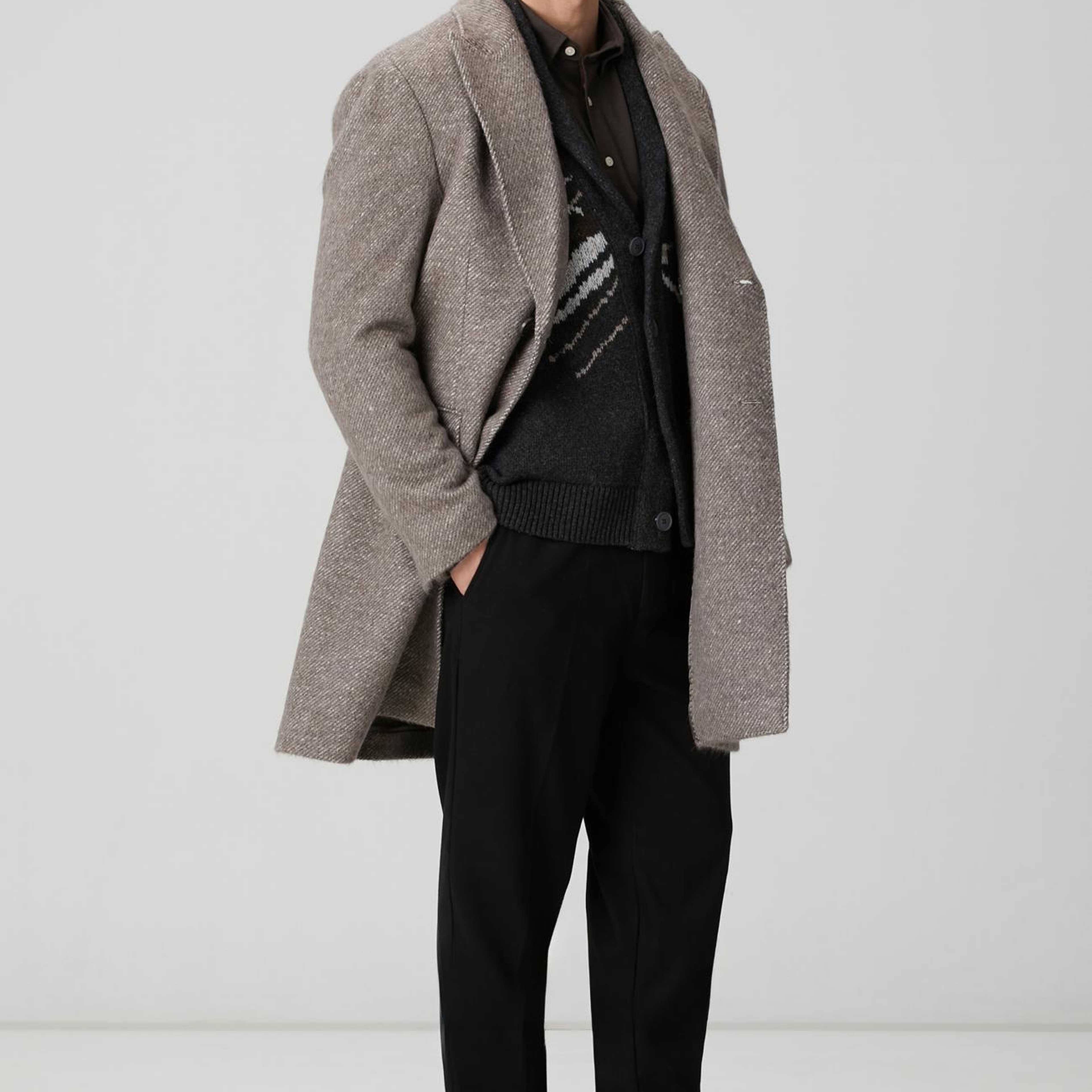 Network Erkek Antrasit Triko Yün Hırka