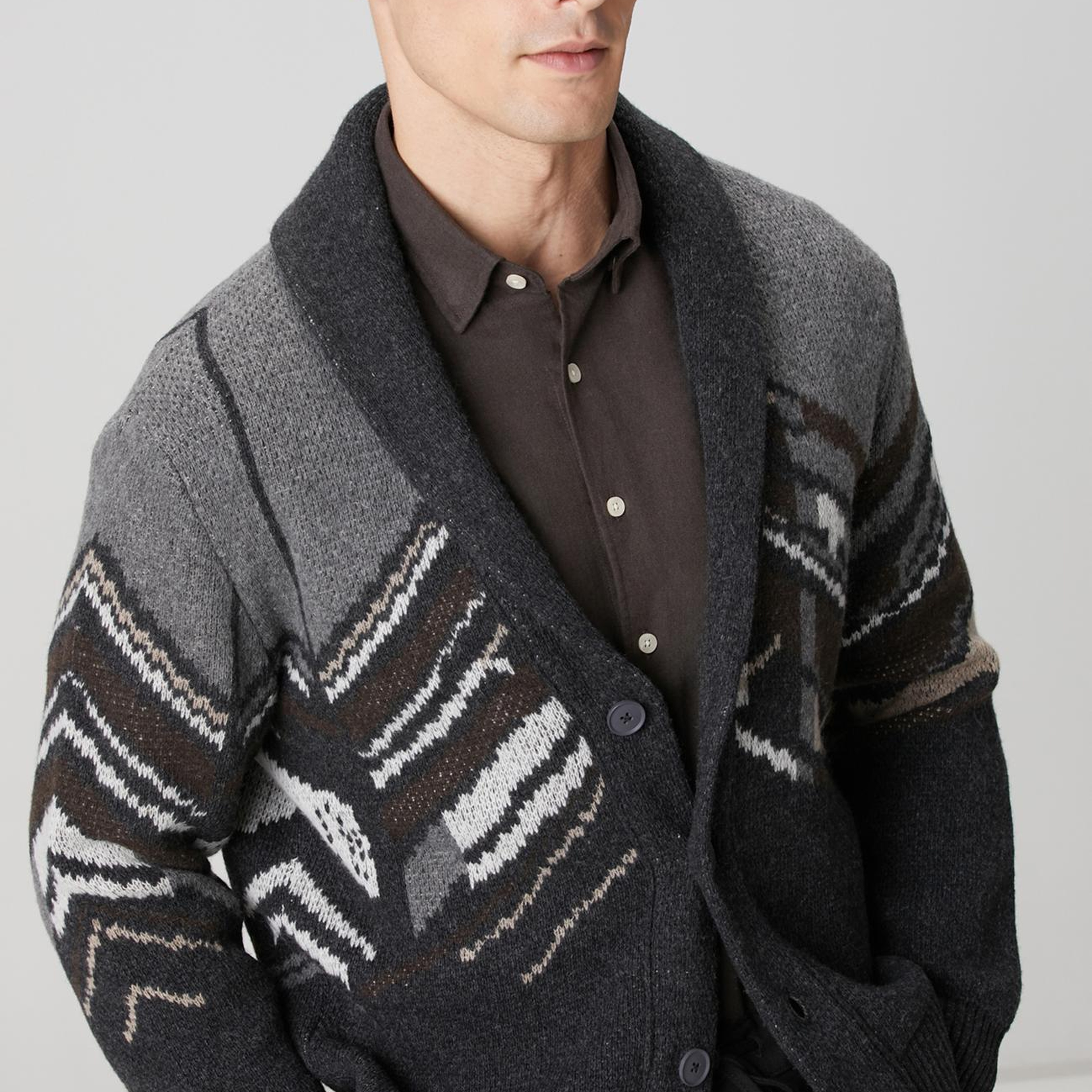 Network Erkek Antrasit Triko Yün Hırka