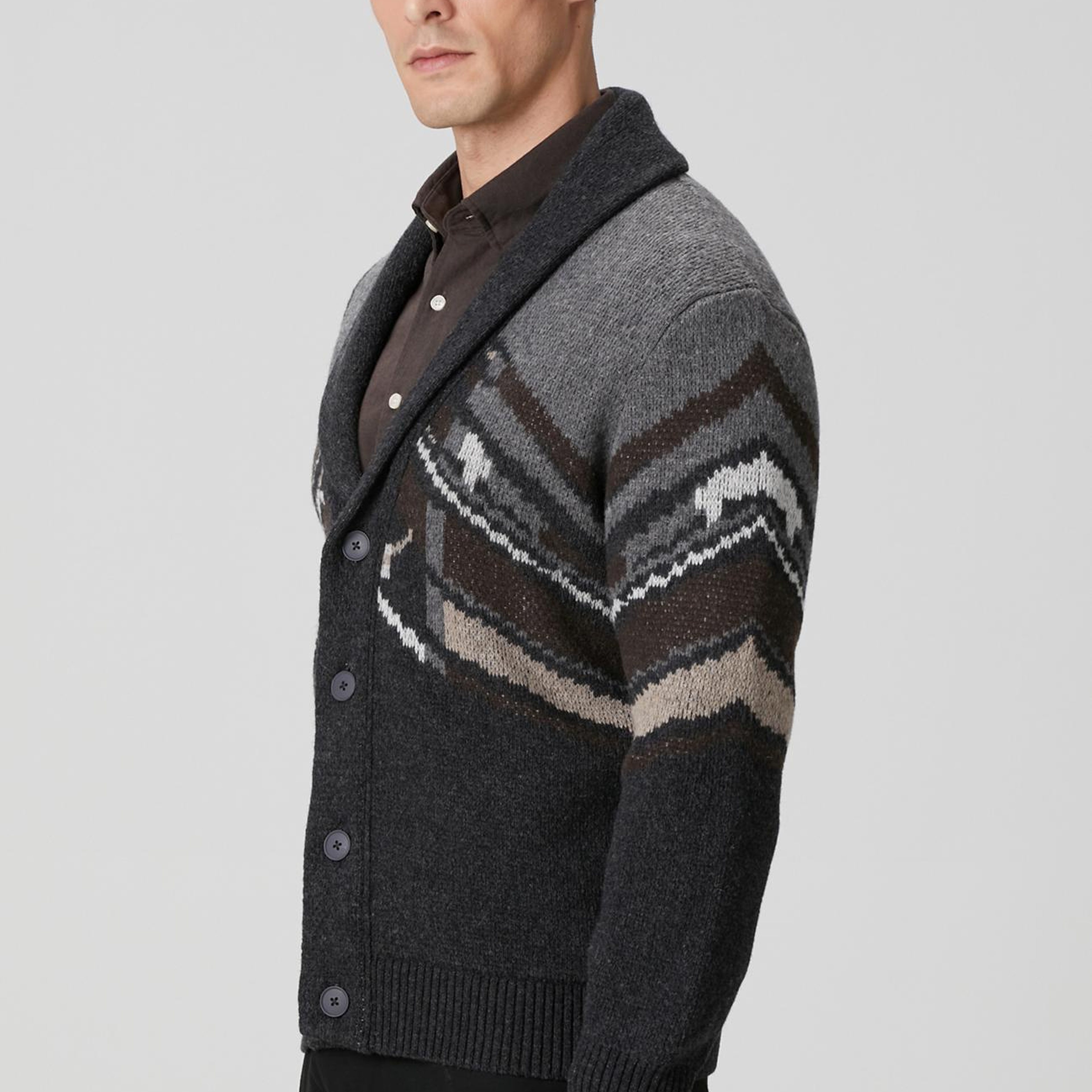 Network Erkek Antrasit Triko Yün Hırka