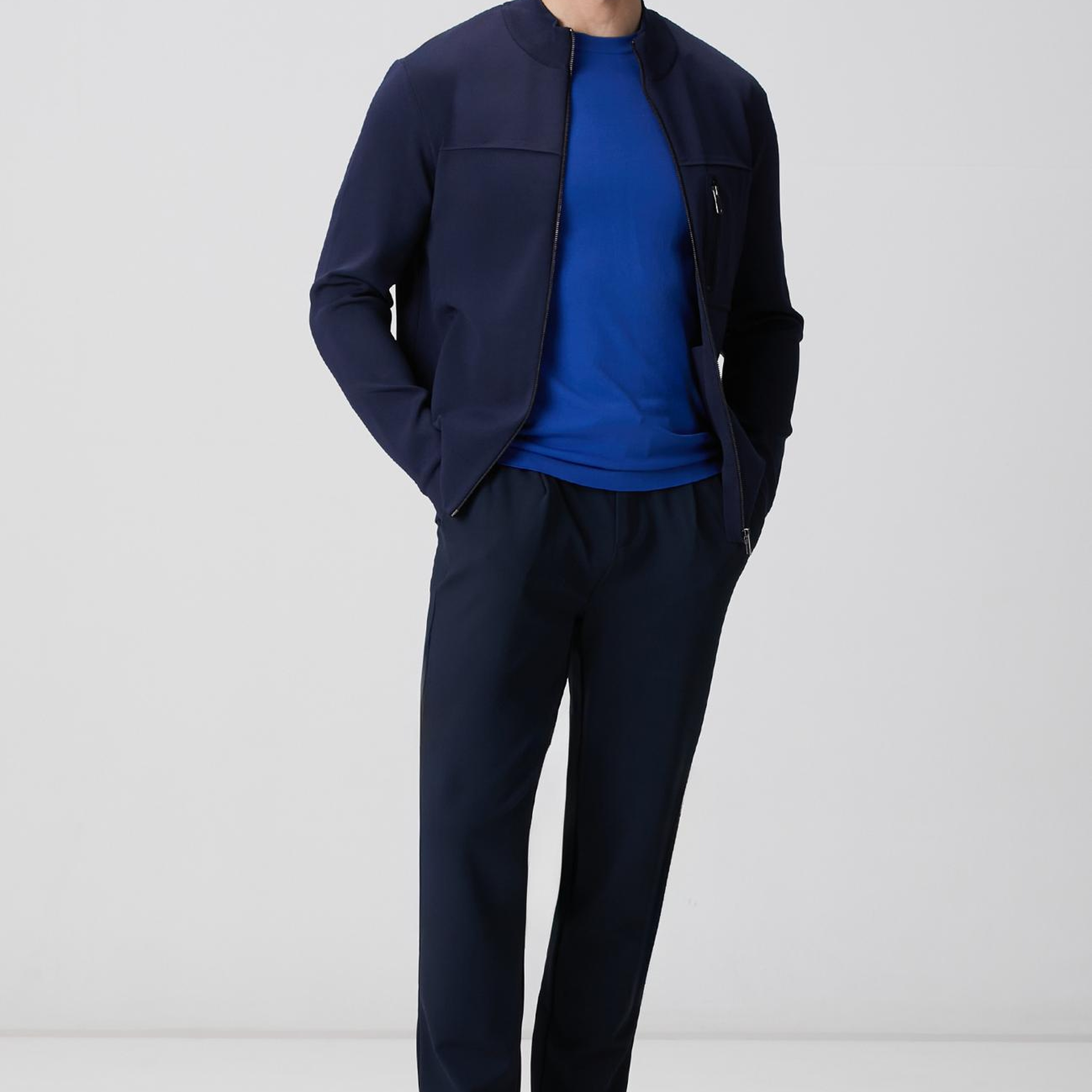 Network Erkek Lacivert Cep Detaylı Triko Mont