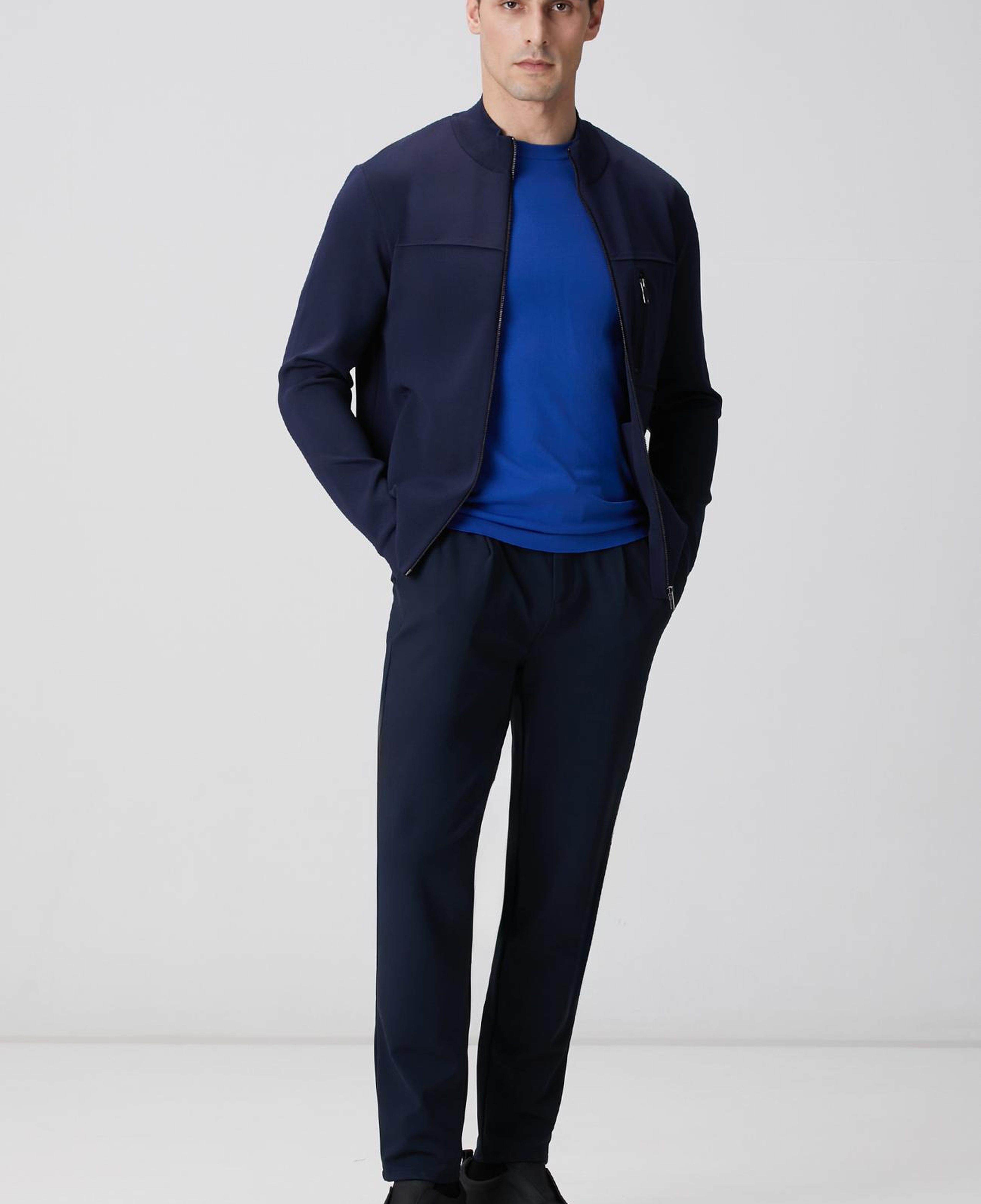 Network Erkek Lacivert Cep Detaylı Triko Mont