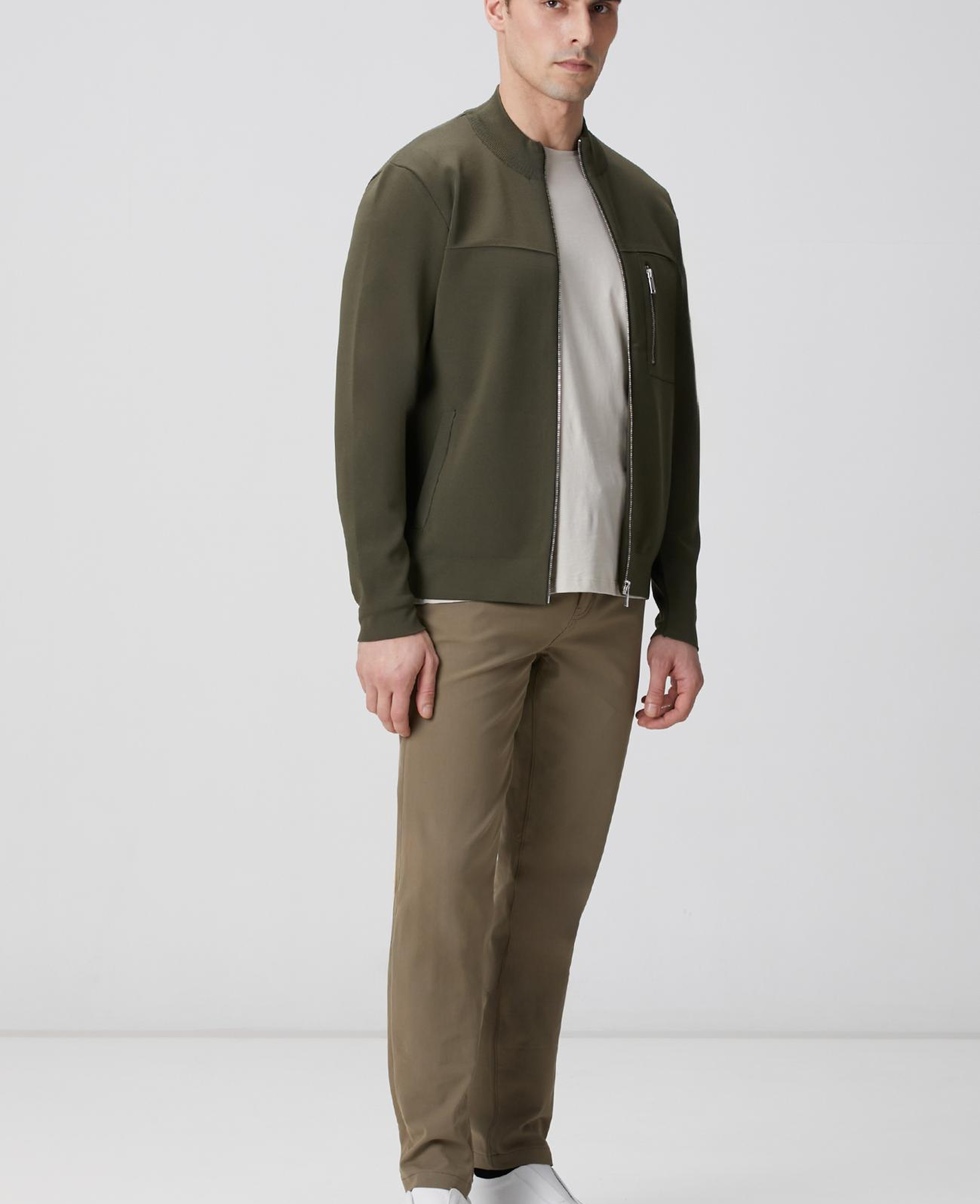 Network Erkek Haki Cep Detaylı Triko Mont