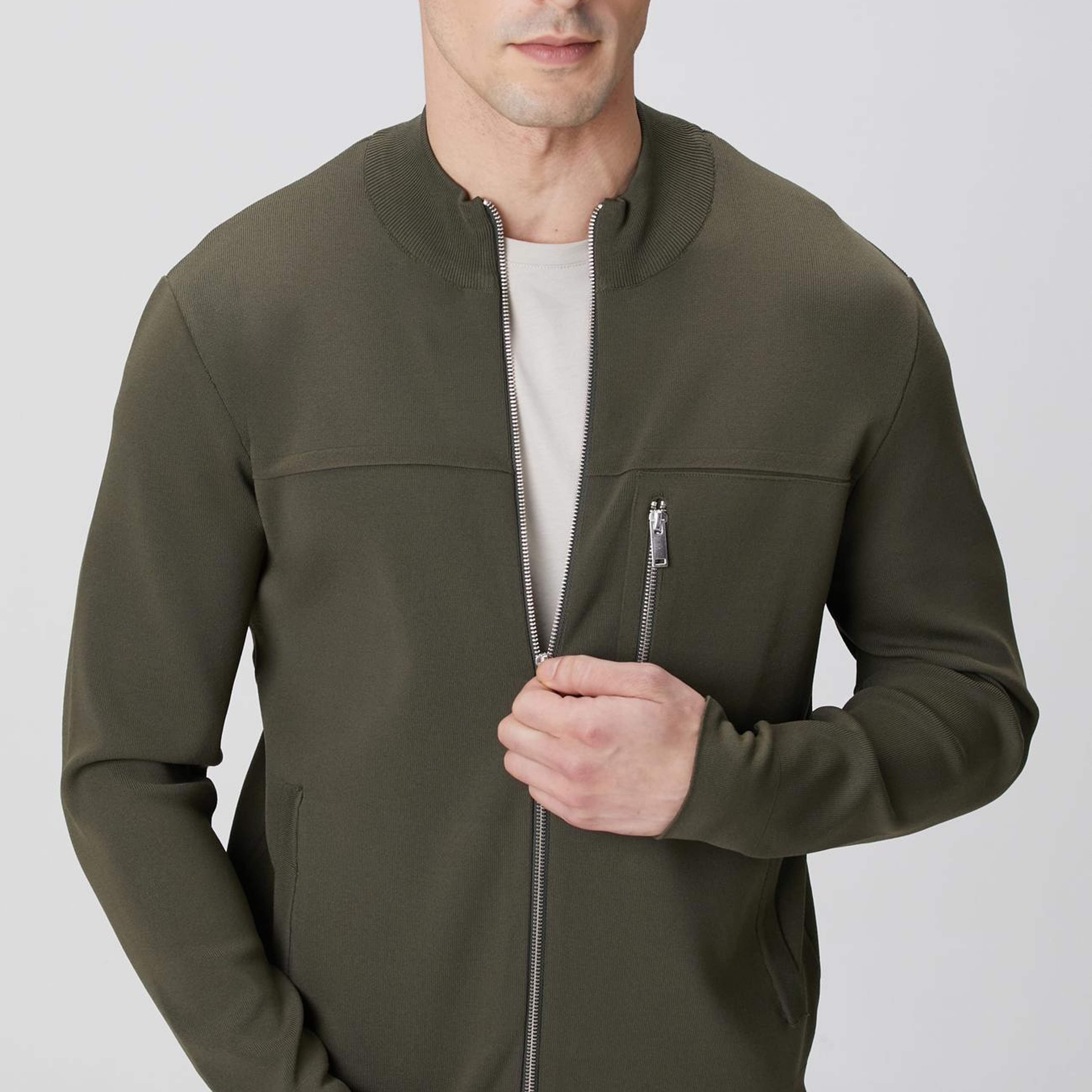 Network Erkek Haki Cep Detaylı Triko Mont