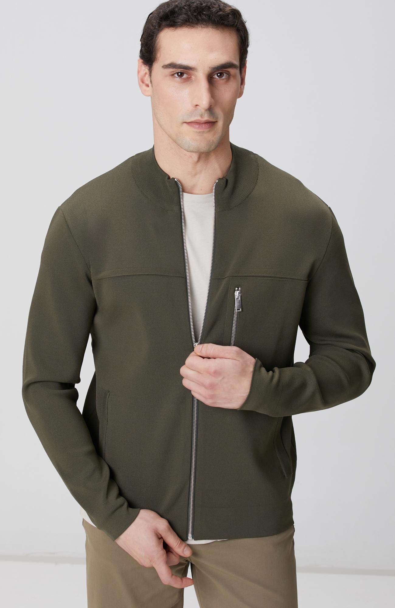 Network Erkek Haki Cep Detaylı Triko Mont