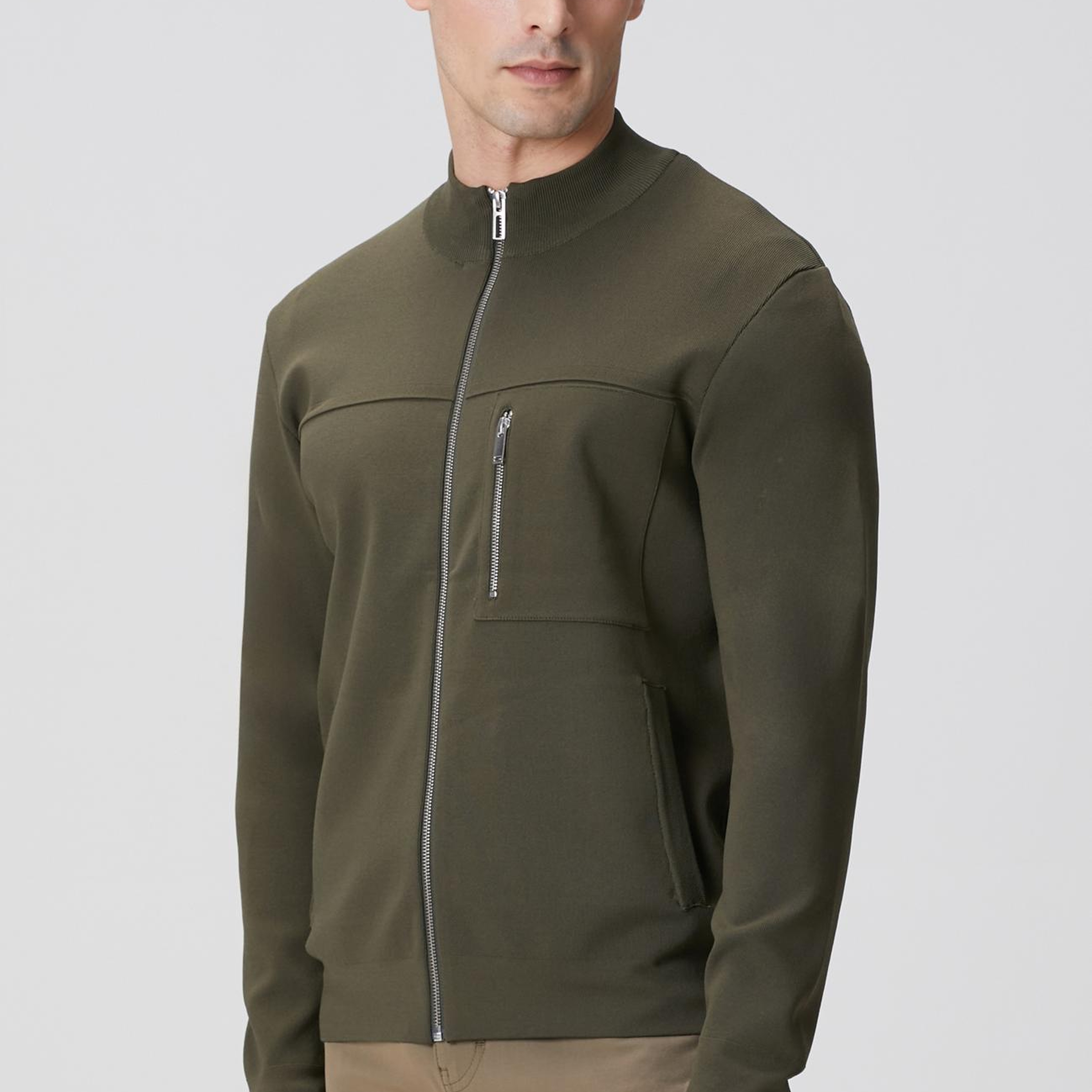 Network Erkek Haki Cep Detaylı Triko Mont