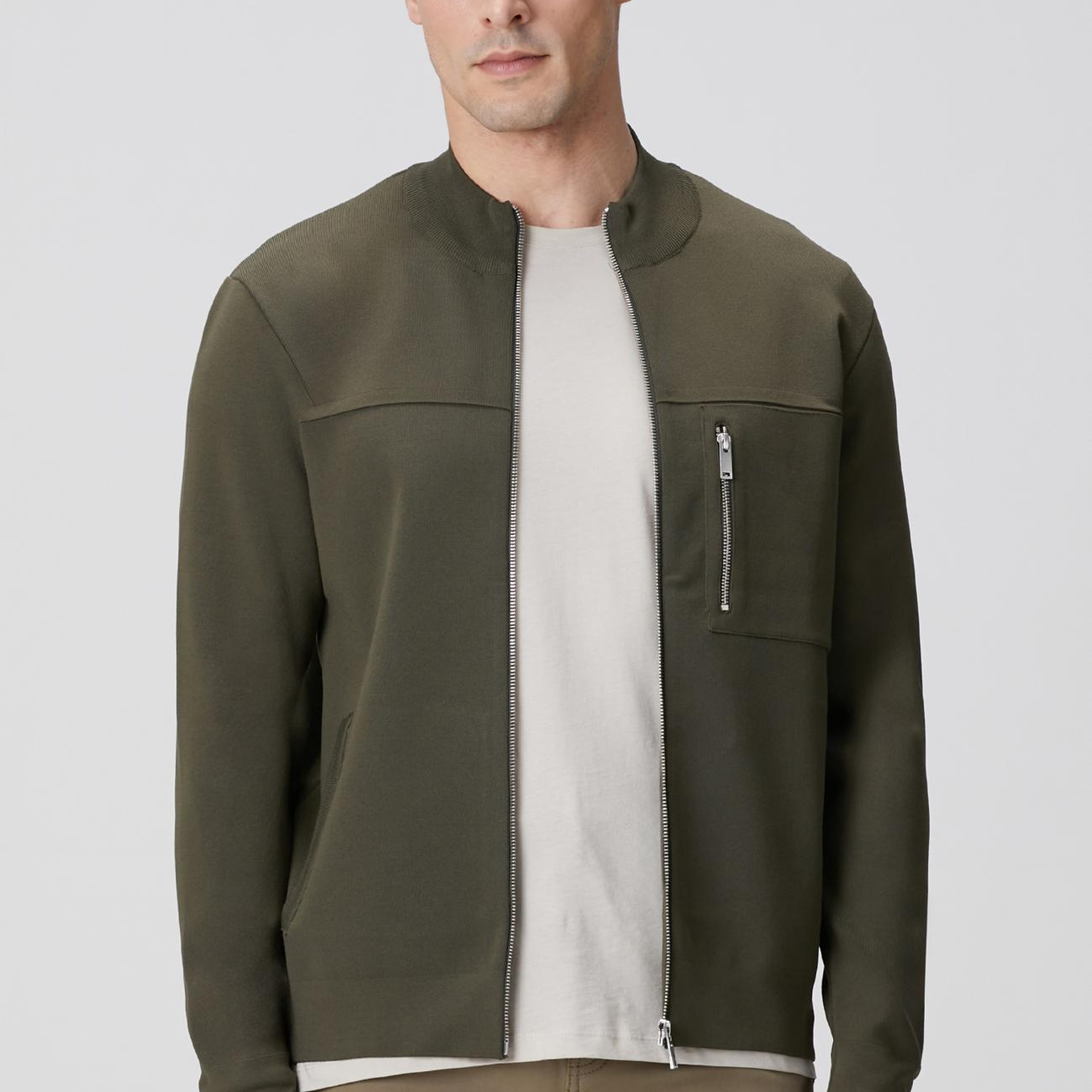 Network Erkek Haki Cep Detaylı Triko Mont