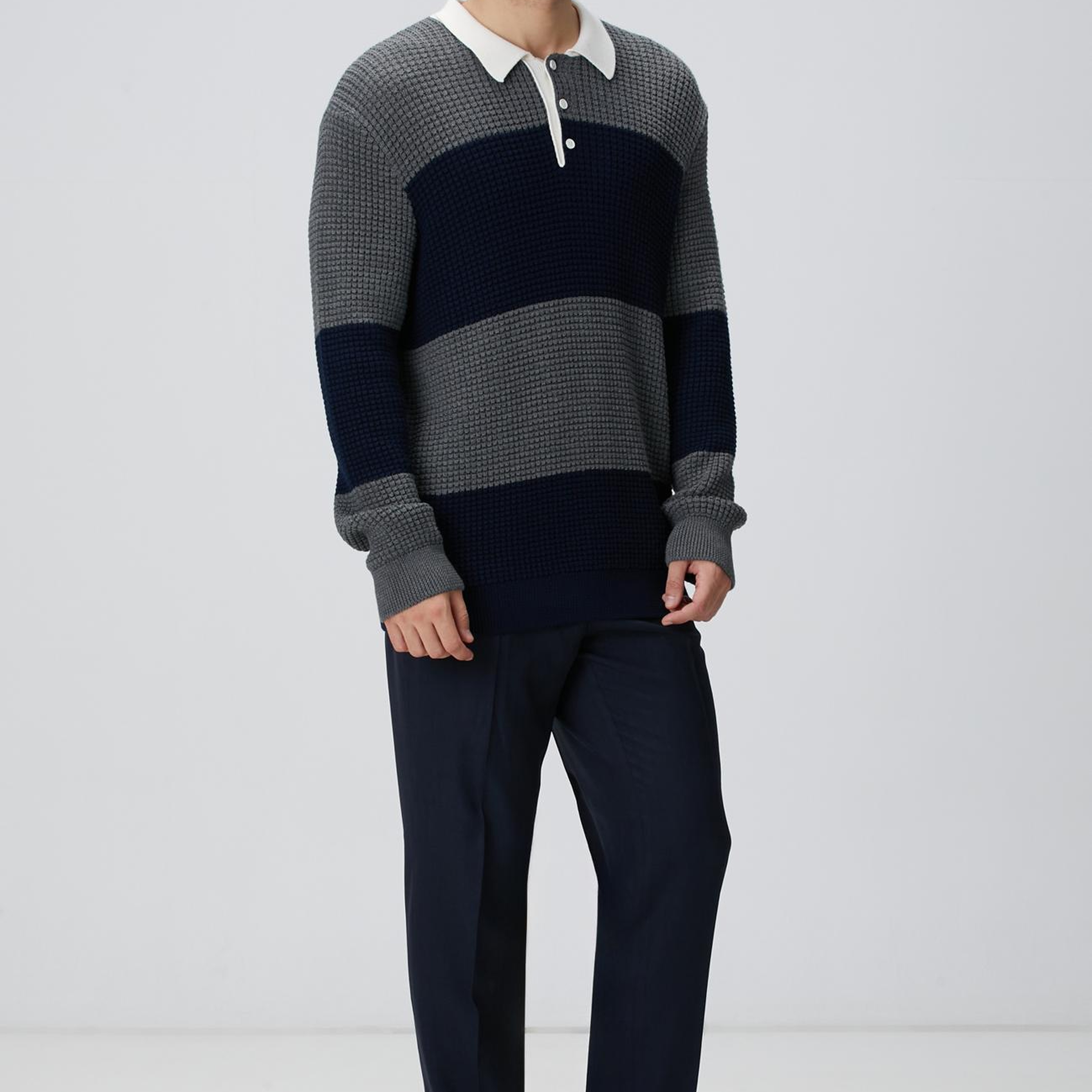 Network Erkek Gri Triko Kazak