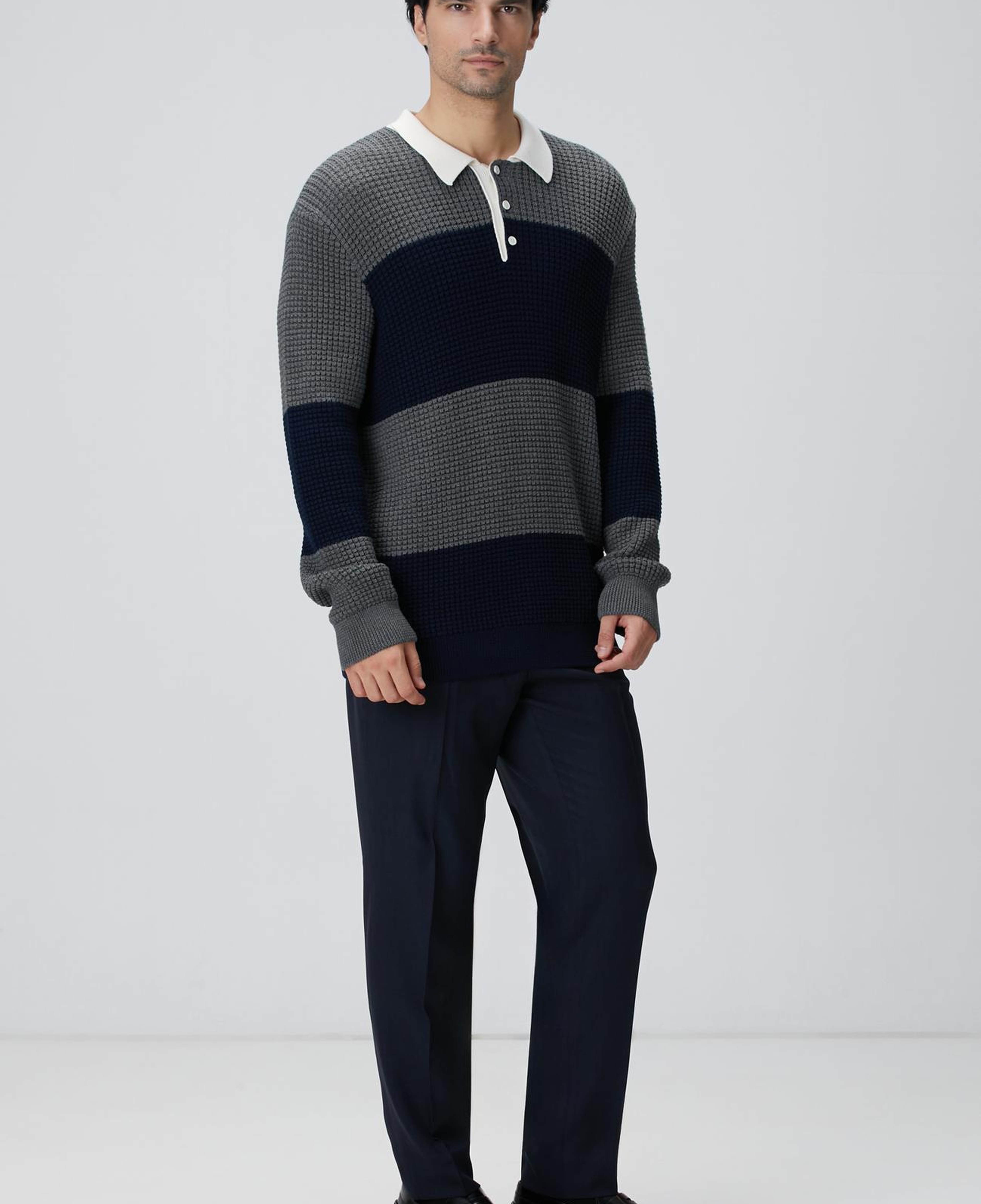 Network Erkek Gri Triko Kazak