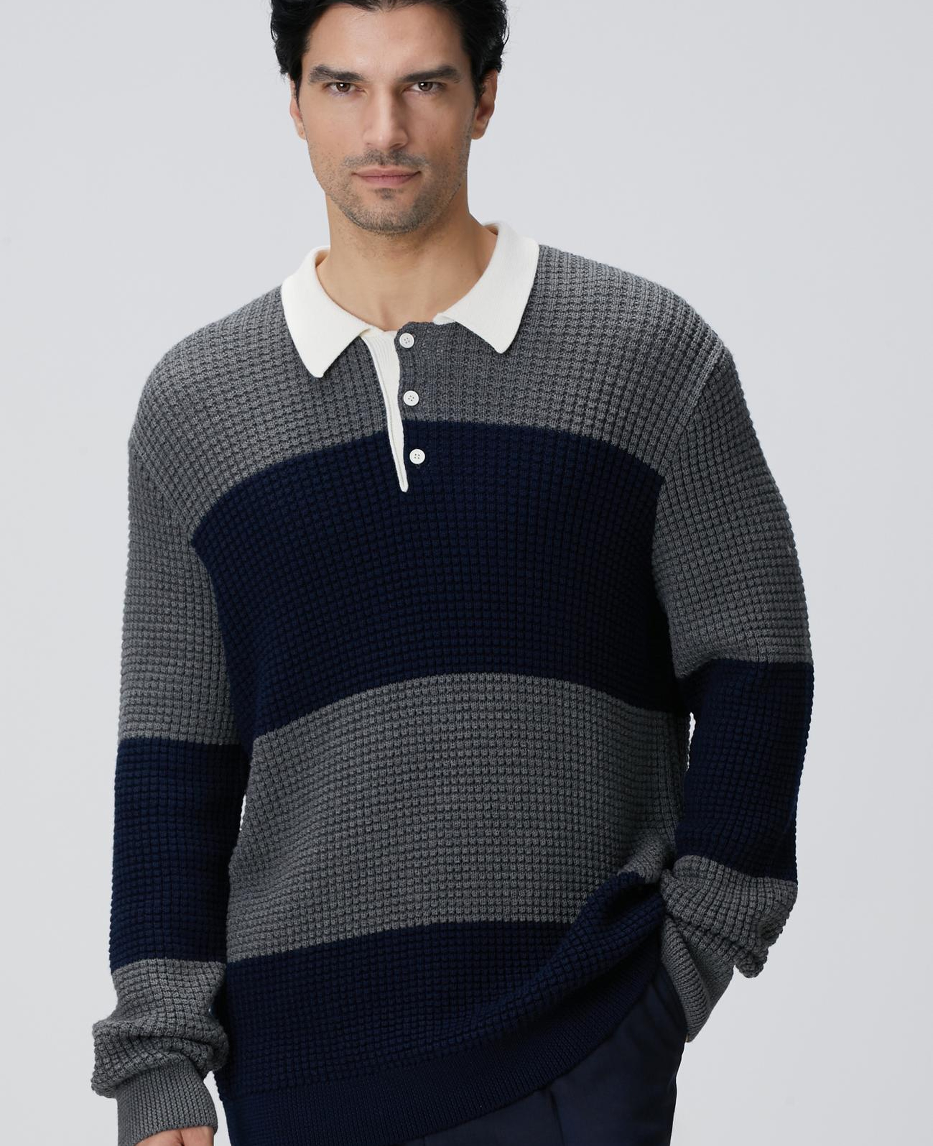 Network Erkek Gri Triko Kazak