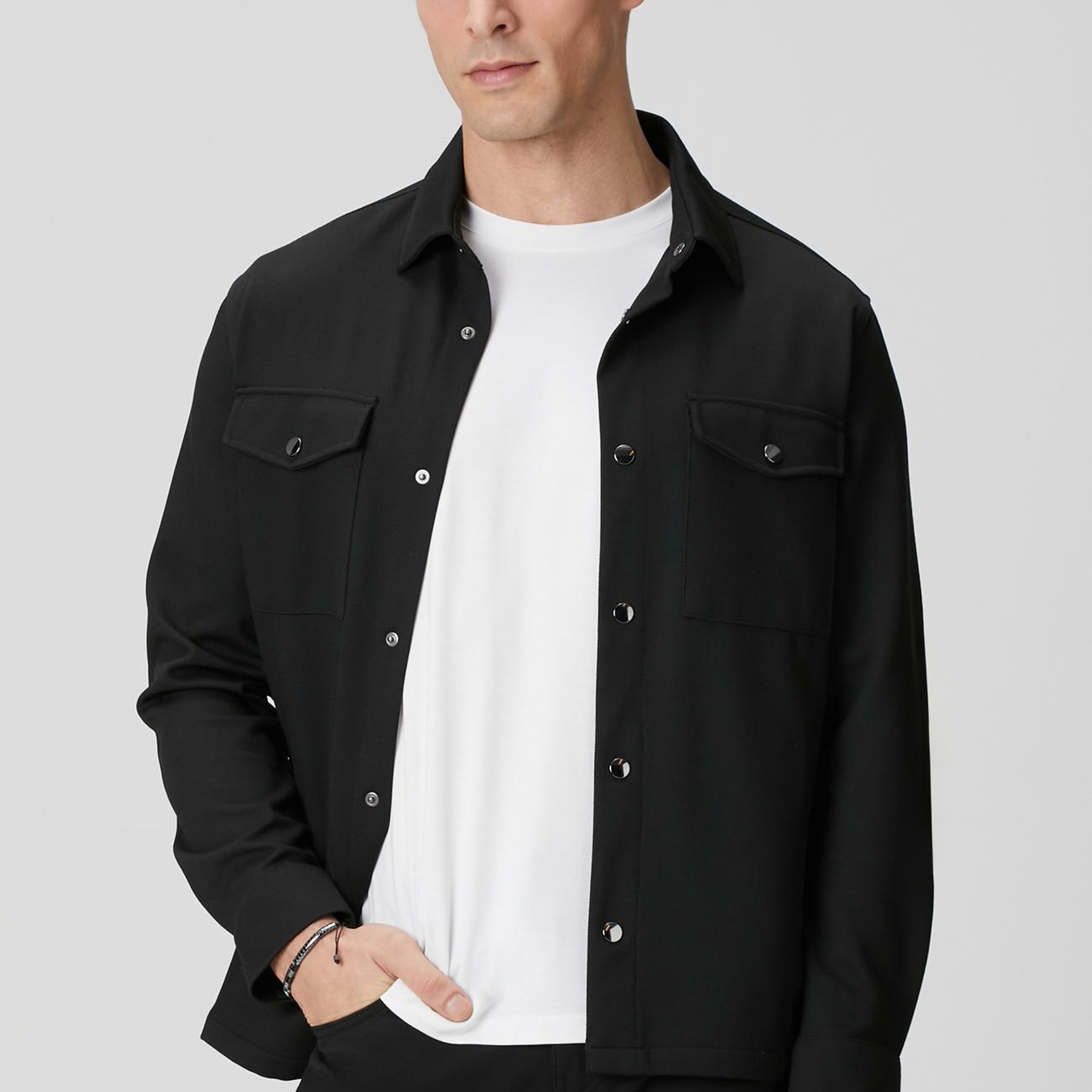 Network Erkek Siyah Diyagonal Dış Gömlek