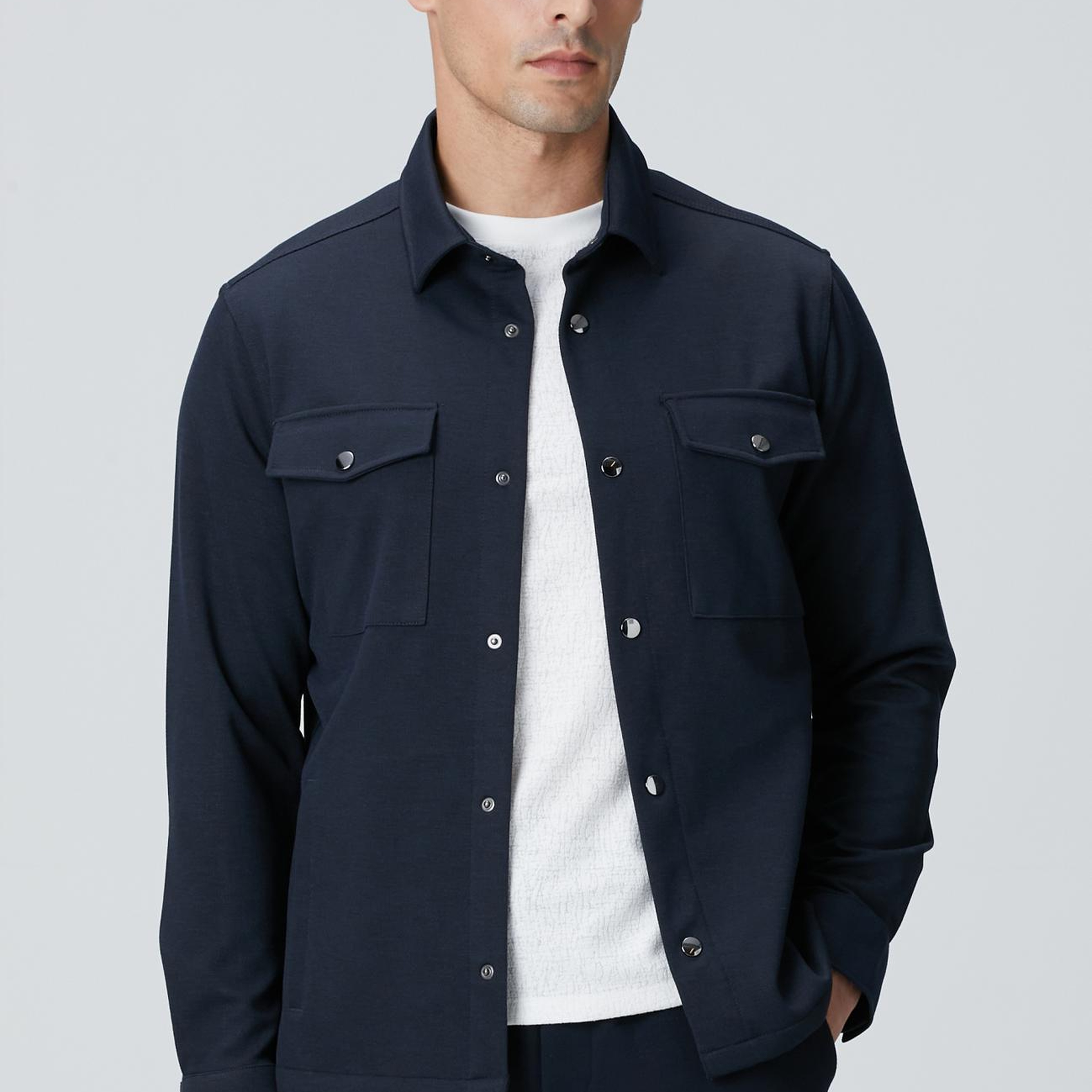 Network Erkek Lacivert Dış Gömlek