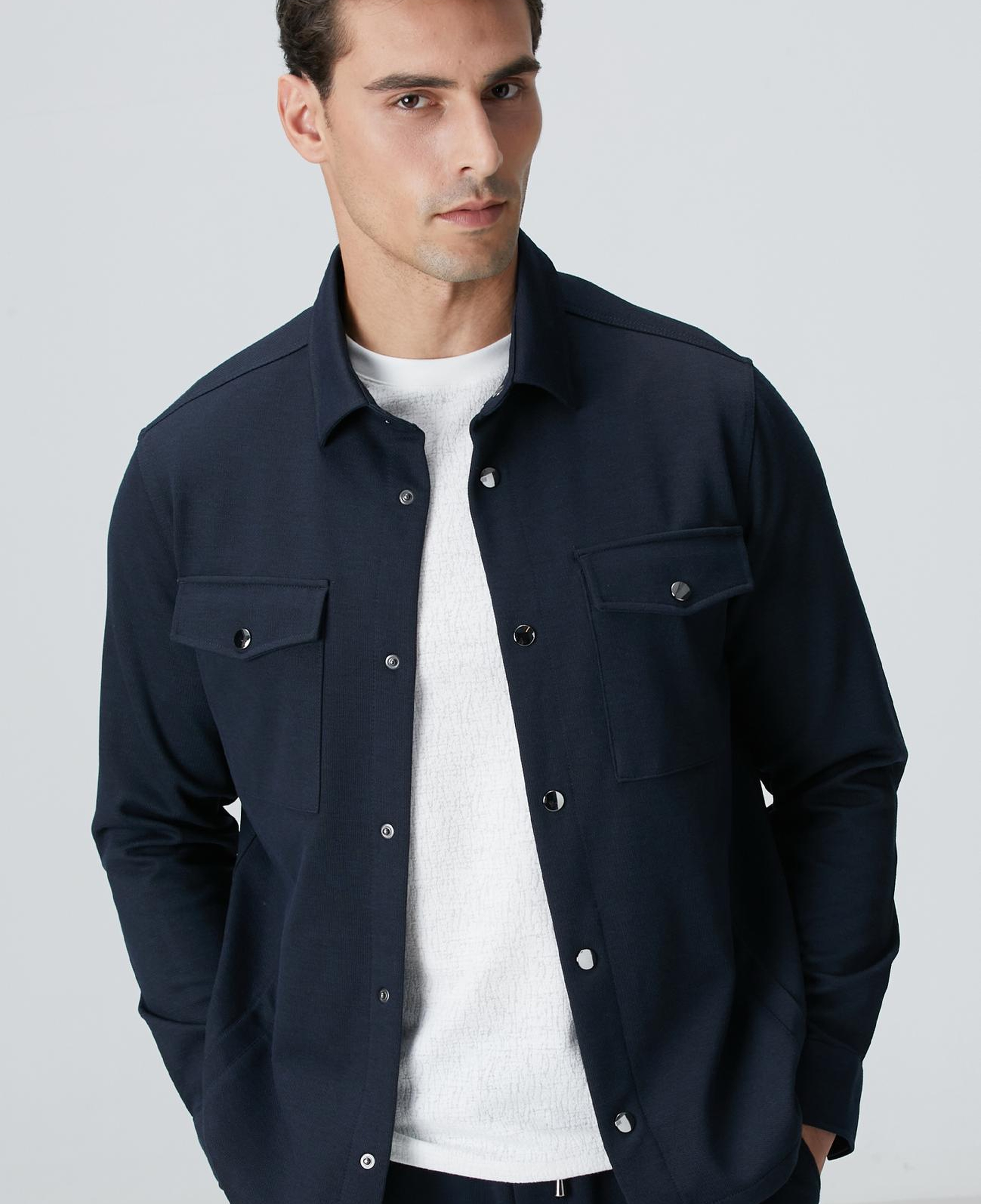 Network Erkek Lacivert Dış Gömlek