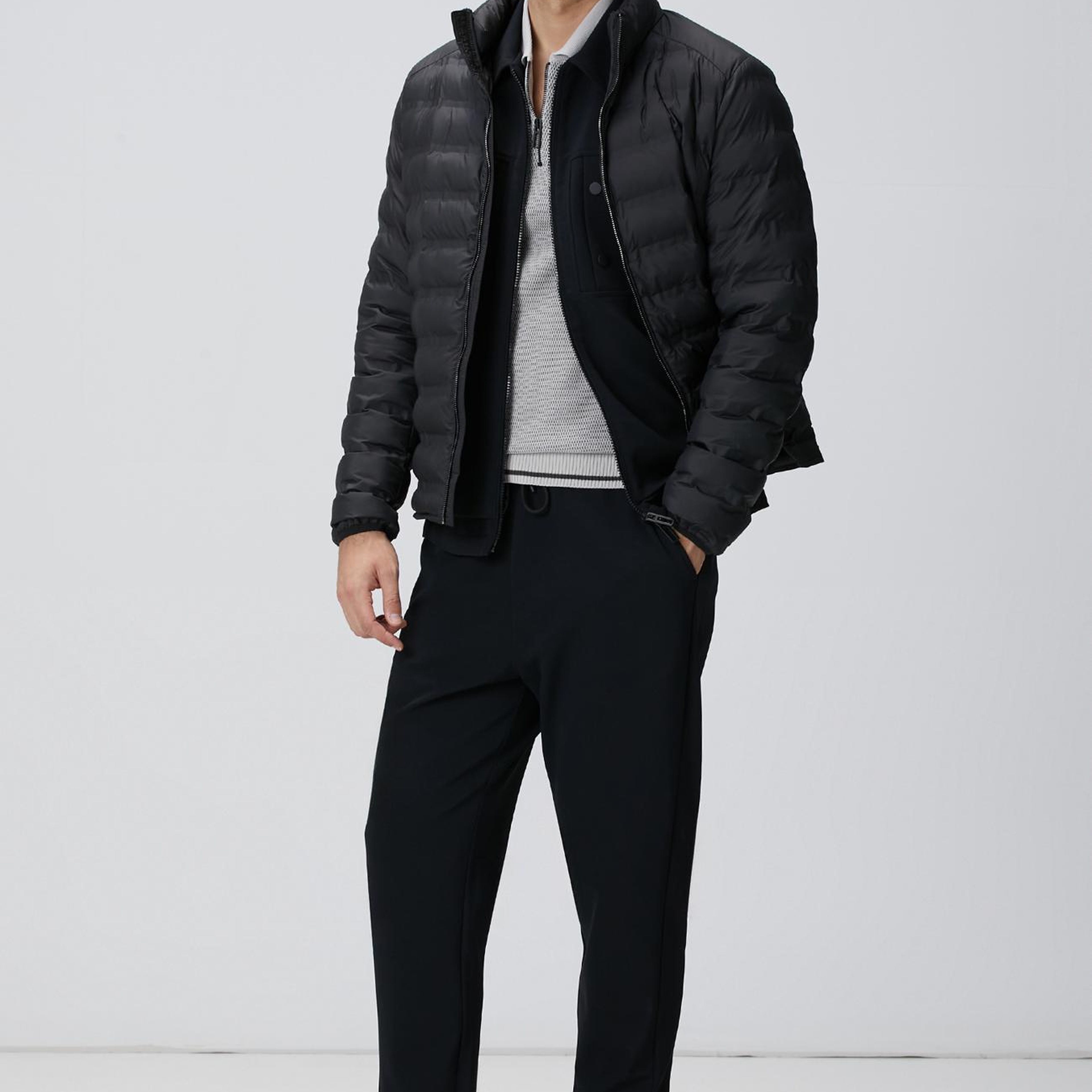 Network Erkek N-Tech Taş Polo Yaka Petek Desenli Triko Kazak