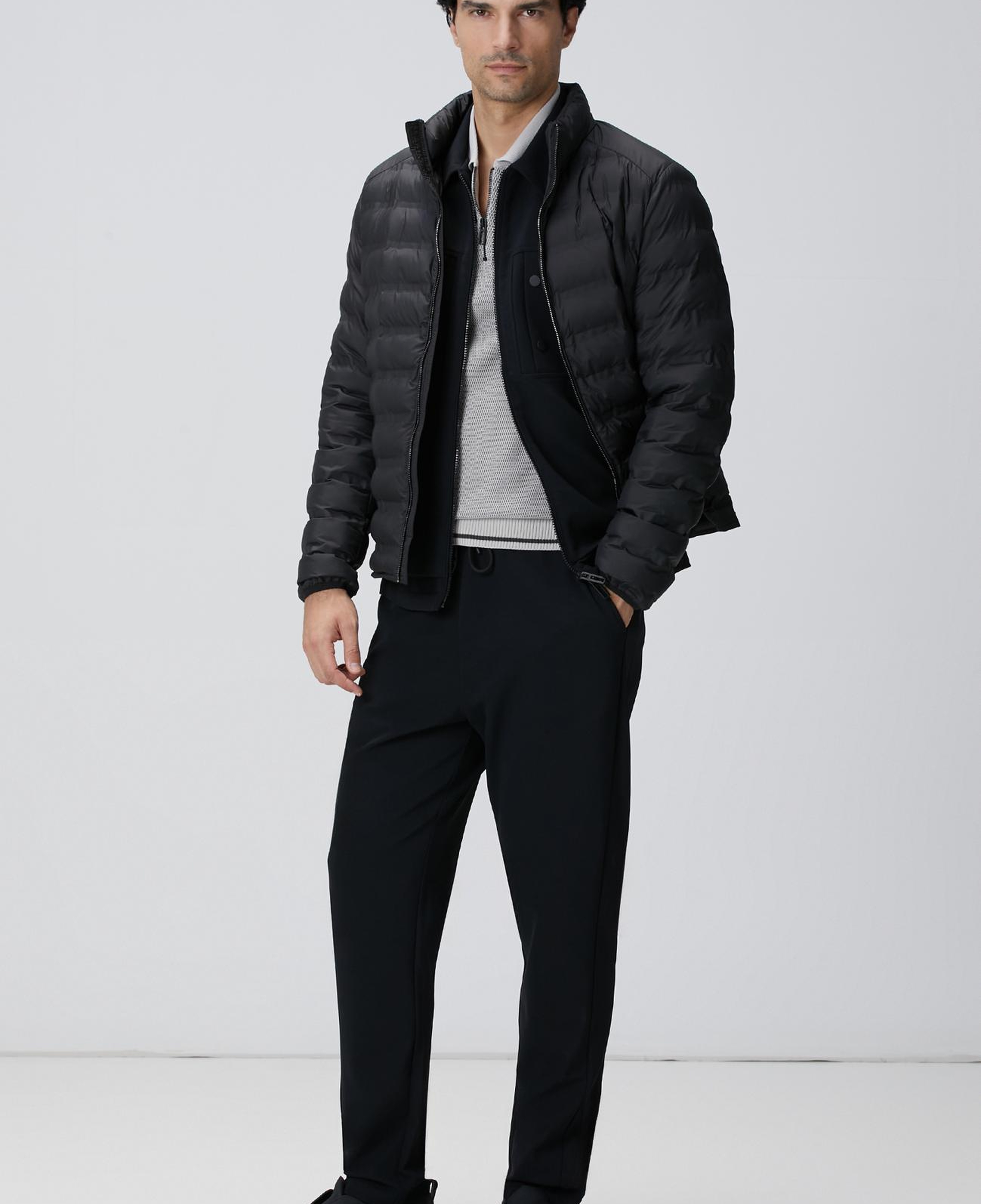 Network Erkek N-Tech Taş Polo Yaka Petek Desenli Triko Kazak