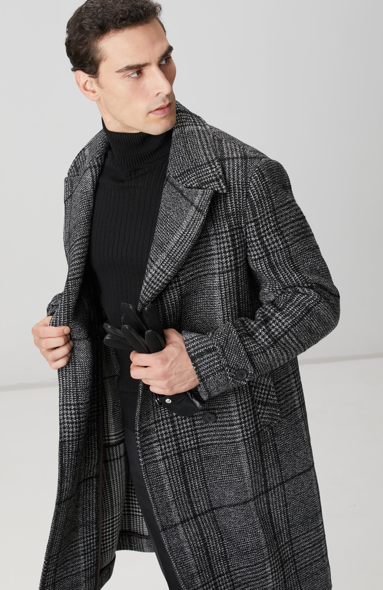 Network Erkek Siyah Yün Karışımlı Palto