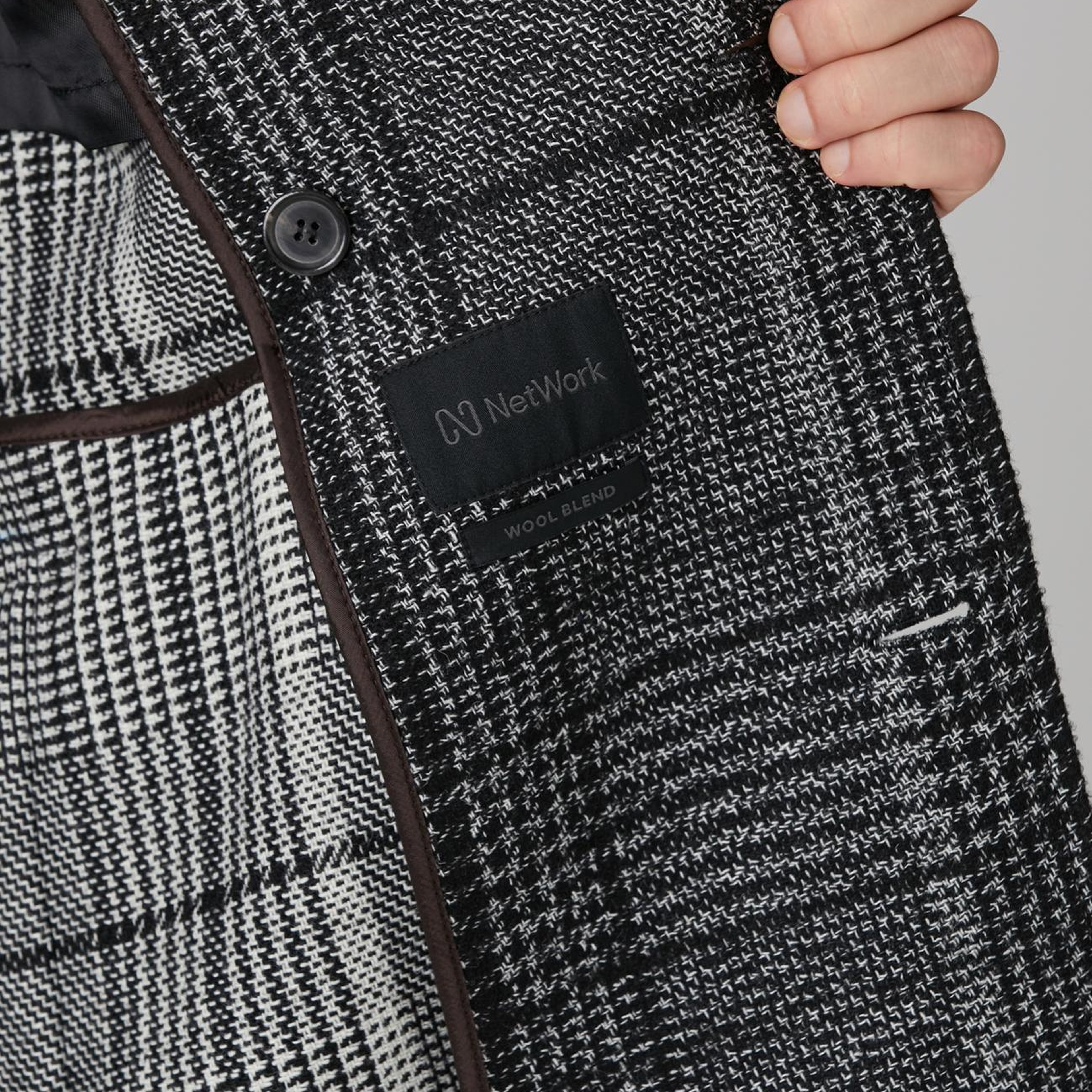 Network Erkek Siyah Yün Karışımlı Palto