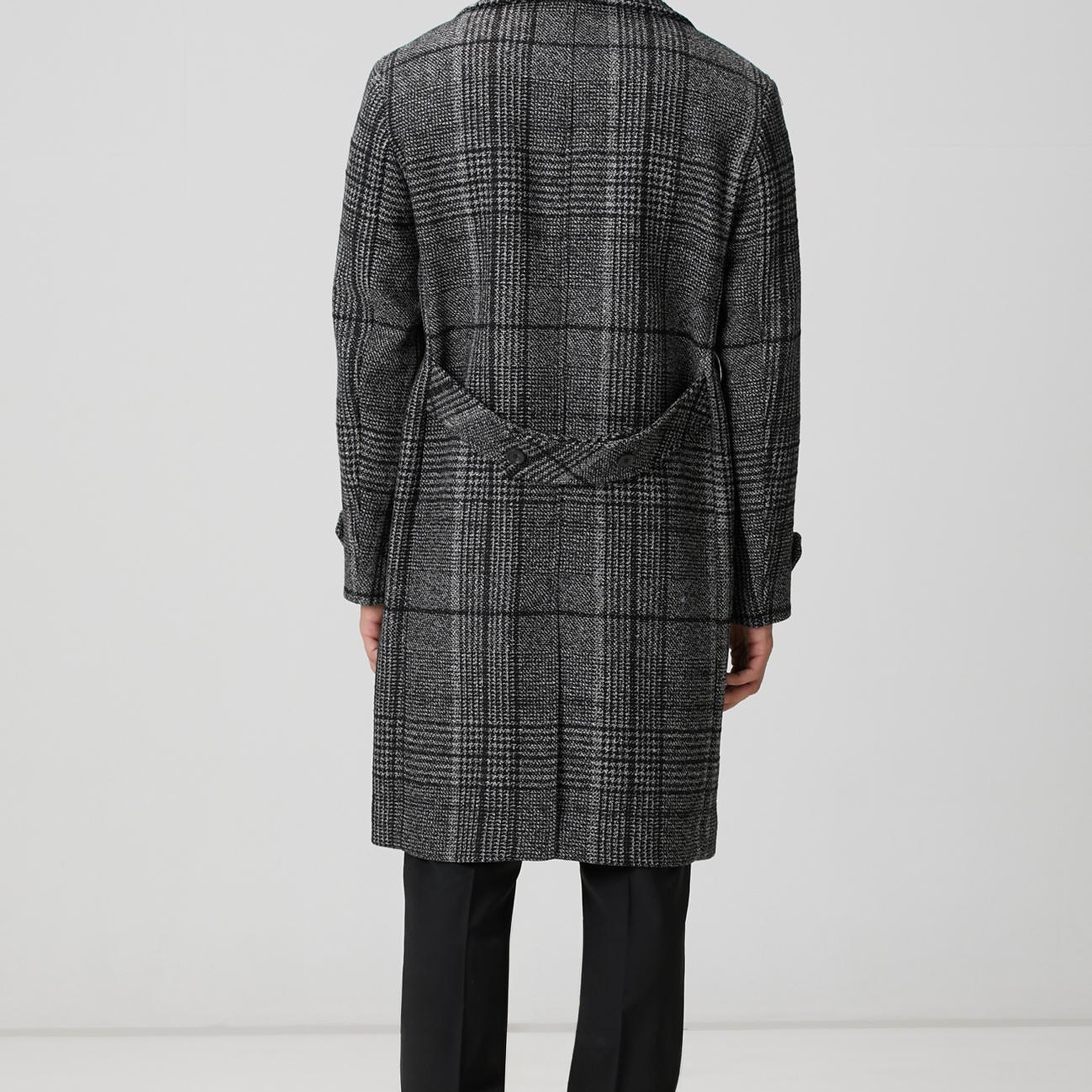 Network Erkek Siyah Yün Karışımlı Palto