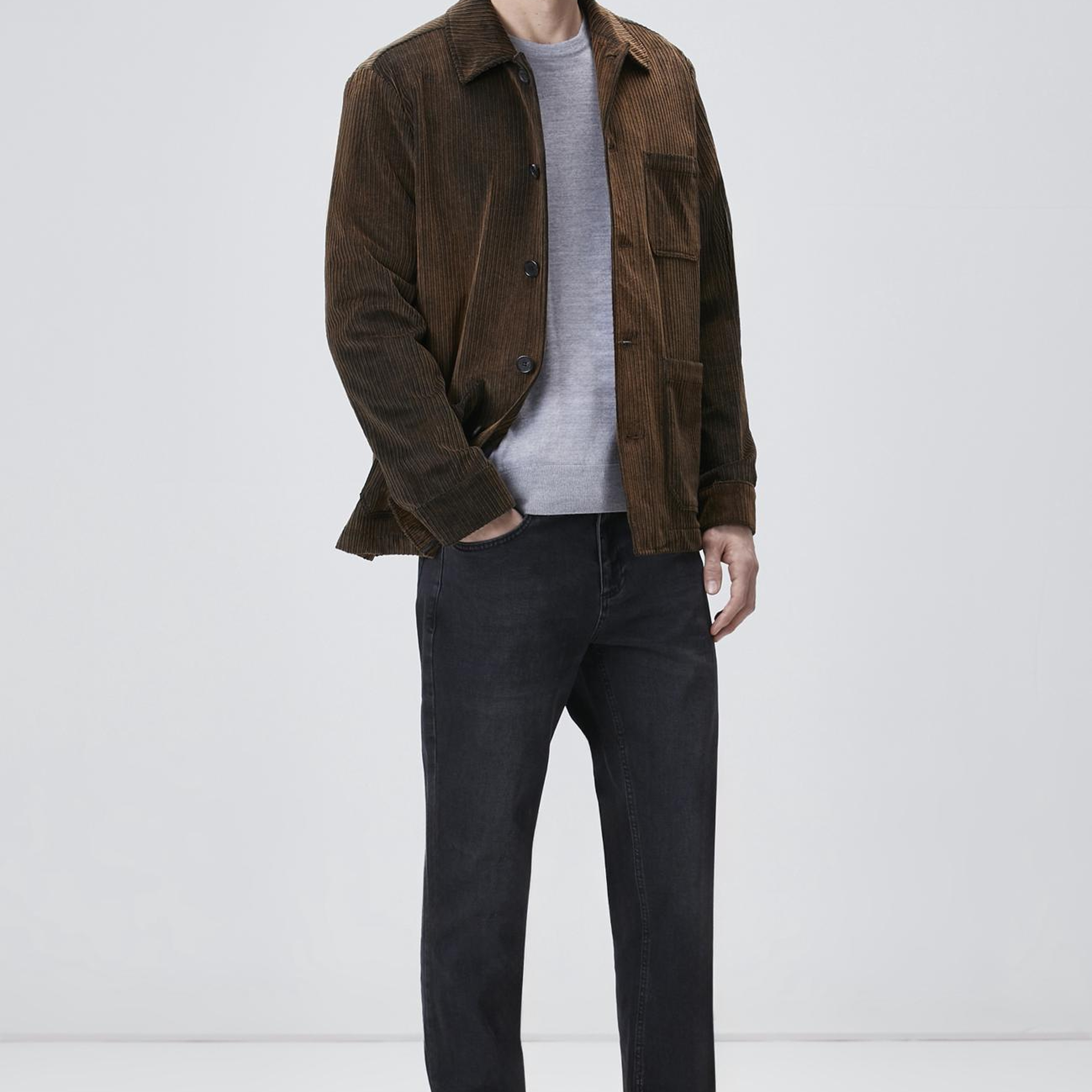 Network Erkek Kahverengi Fitilli Kadife Coat Ceket