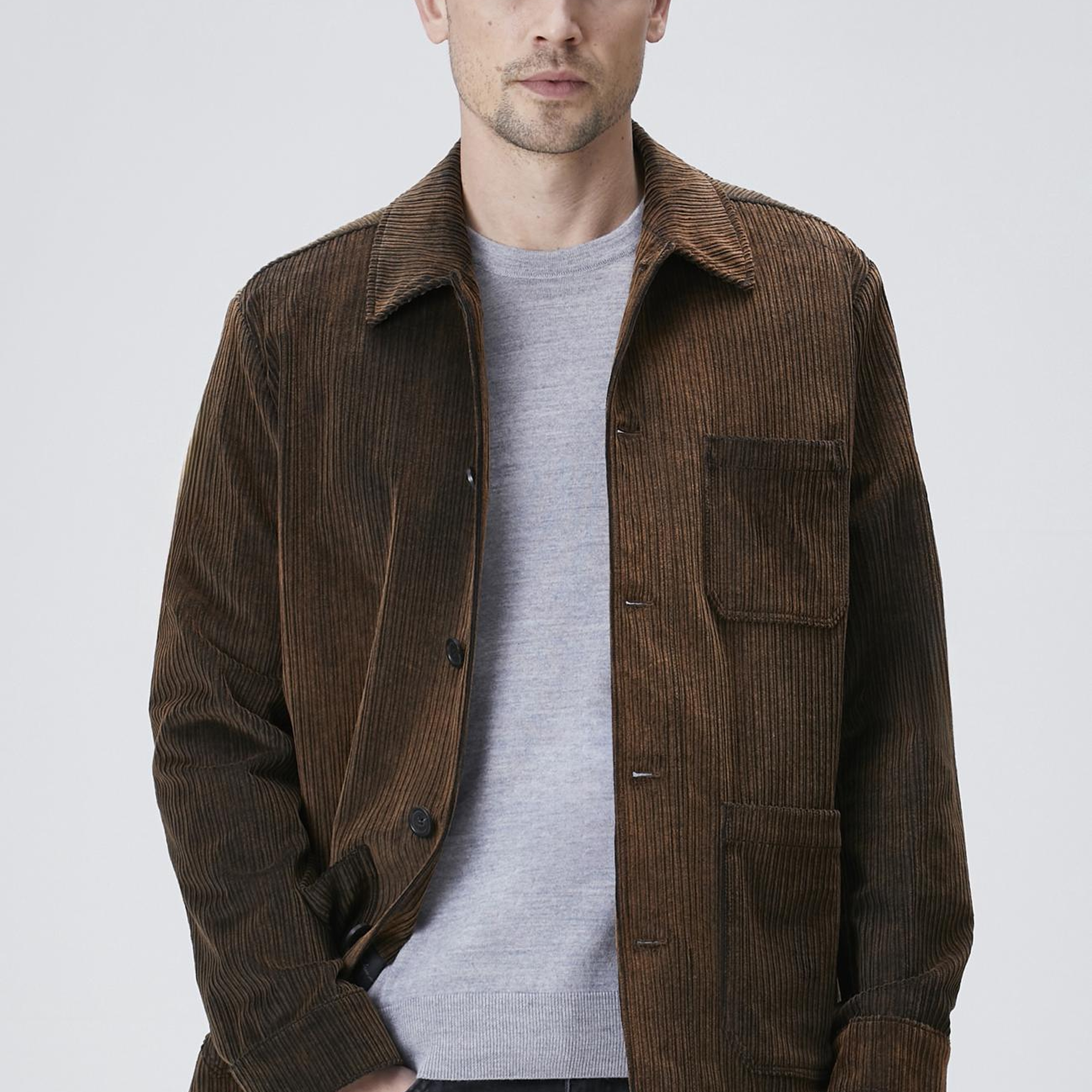 Network Erkek Kahverengi Fitilli Kadife Coat Ceket