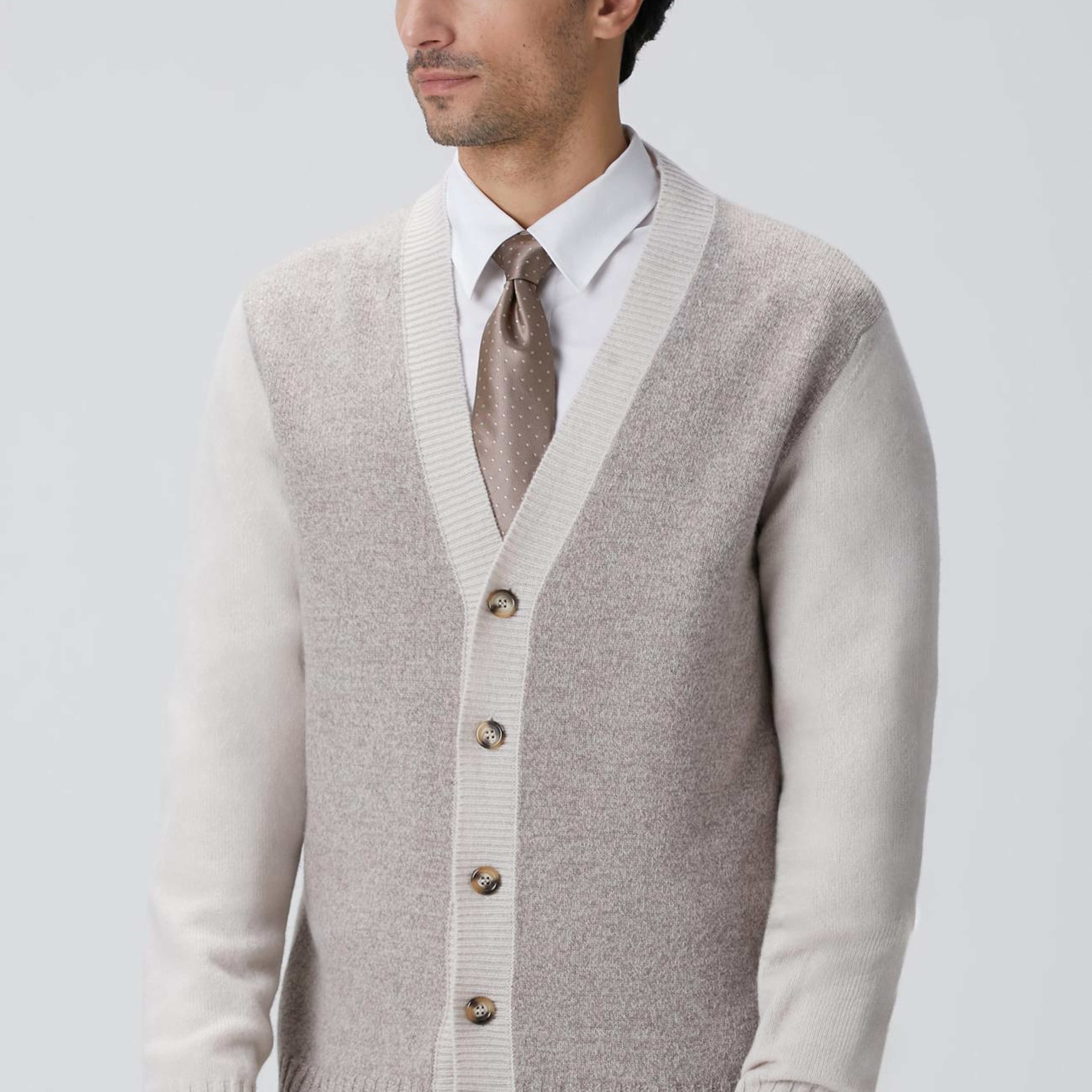 Network Erkek Limited Bej Melanj Yün Kaşmir Karışımlı Hırka