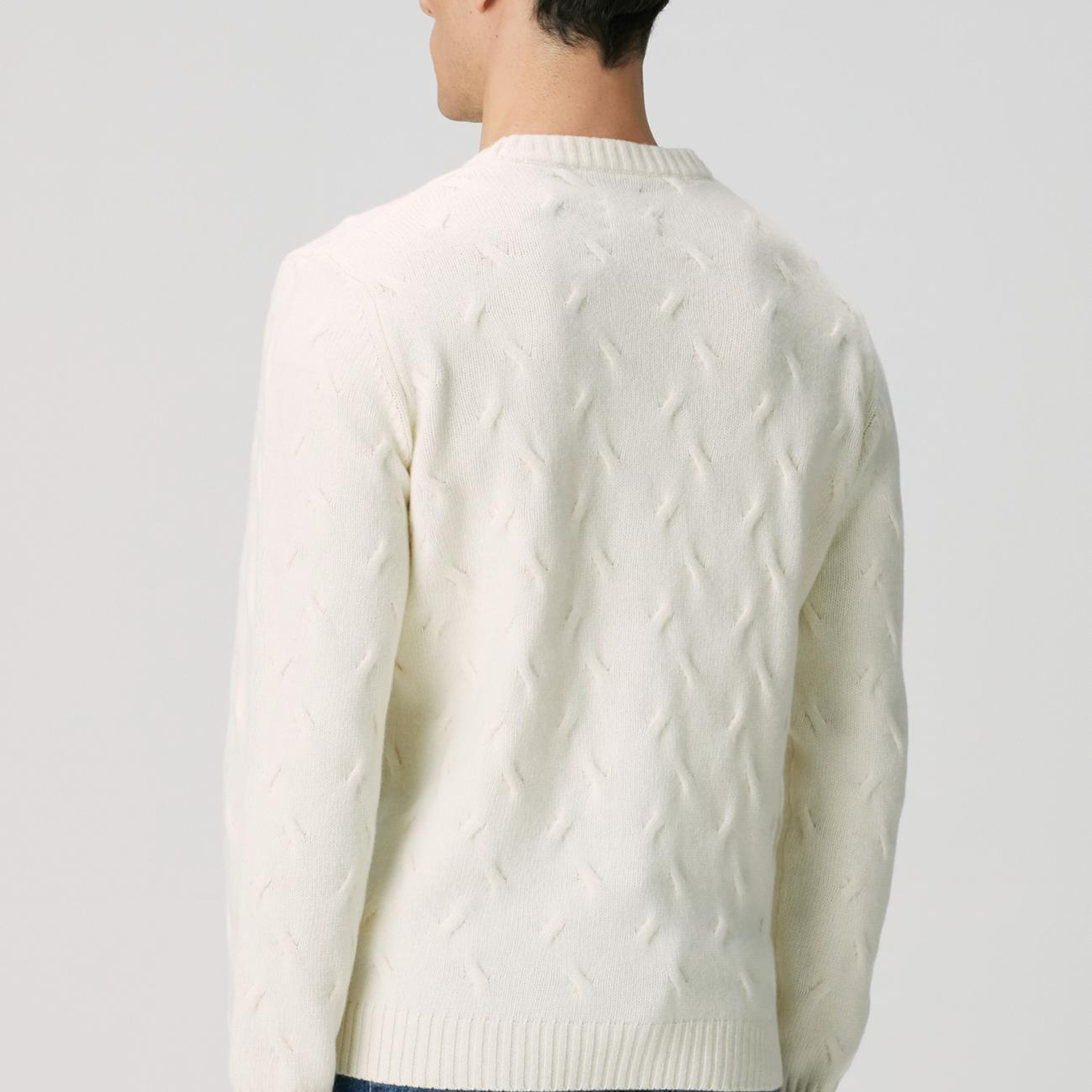 Network Erkek Limited Kırık Beyaz Yün Kaşmir Karışımlı Triko