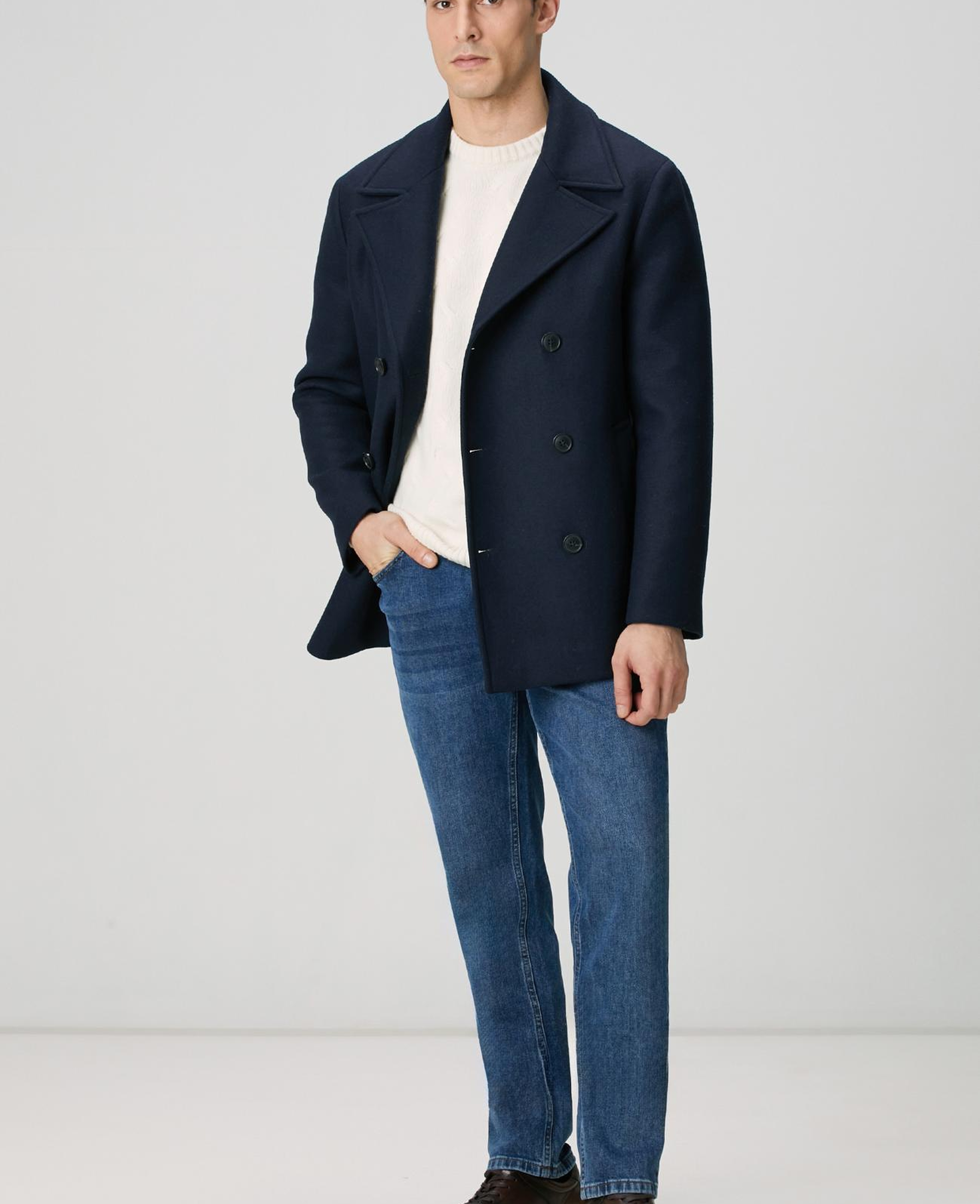 Network Erkek Limited Kırık Beyaz Yün Kaşmir Karışımlı Triko