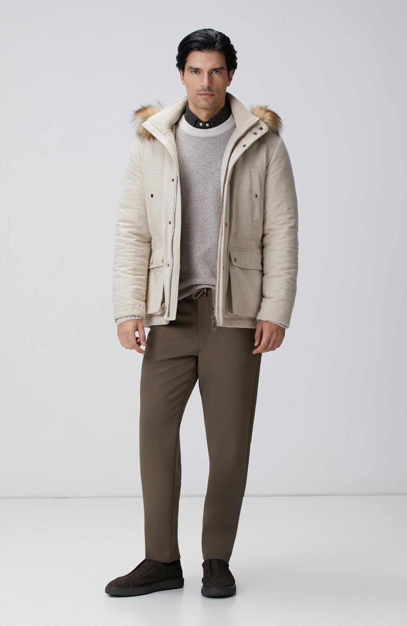 Network Erkek Limited Bej Melanj Yün Kaşmir Karışım Triko Kazak