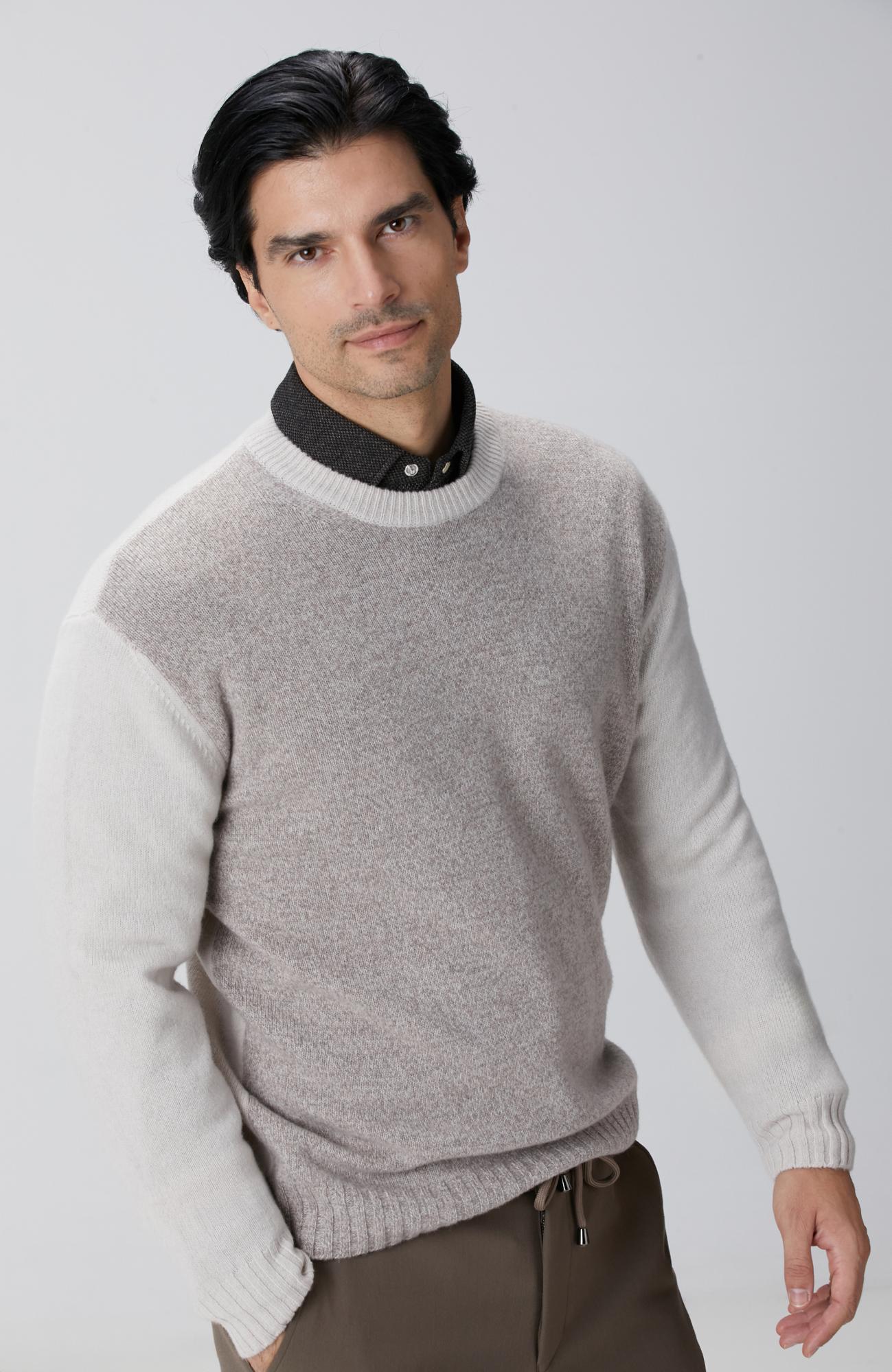 Network Erkek Limited Bej Melanj Yün Kaşmir Karışım Triko Kazak