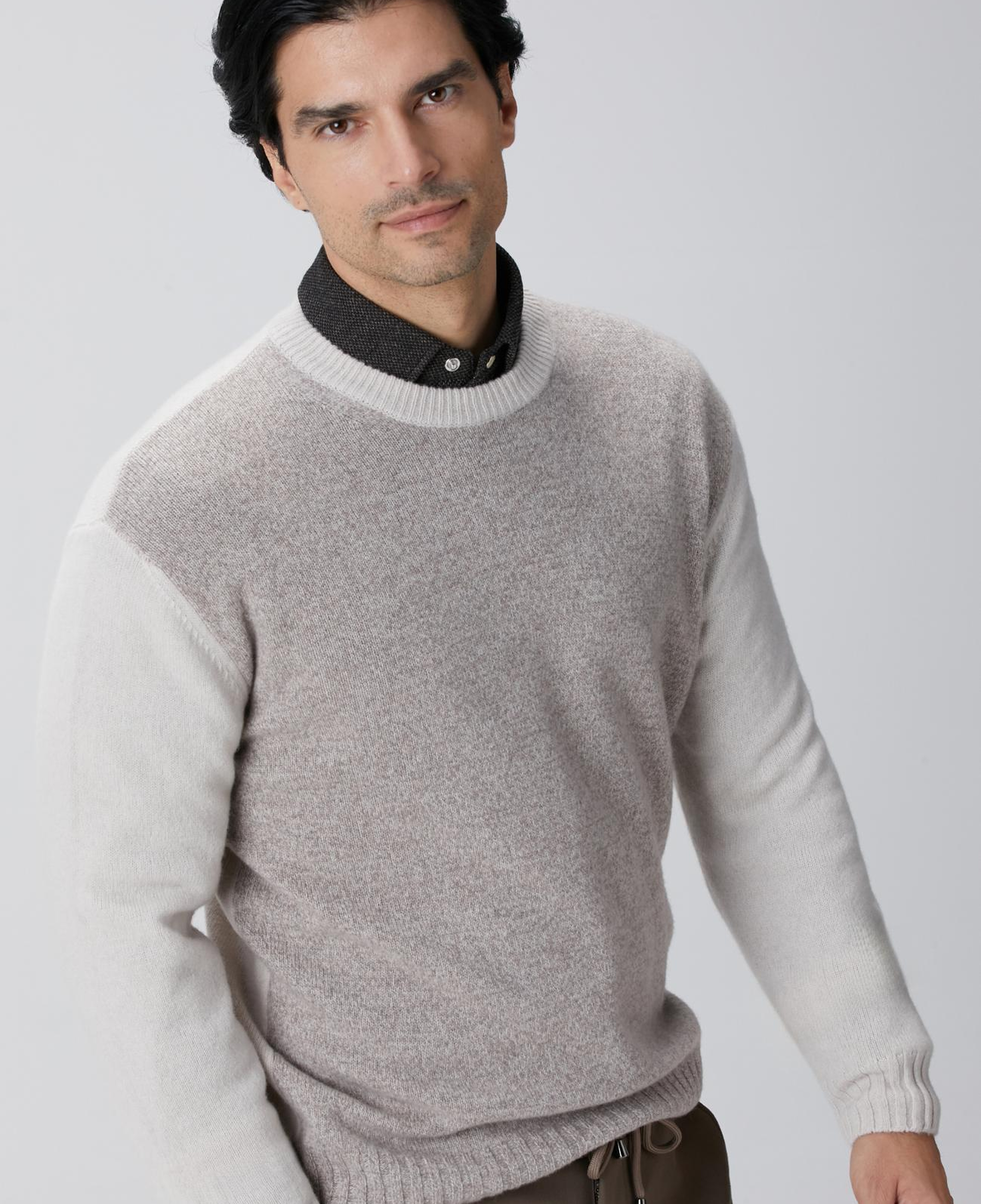 Network Erkek Limited Bej Melanj Yün Kaşmir Karışım Triko Kazak