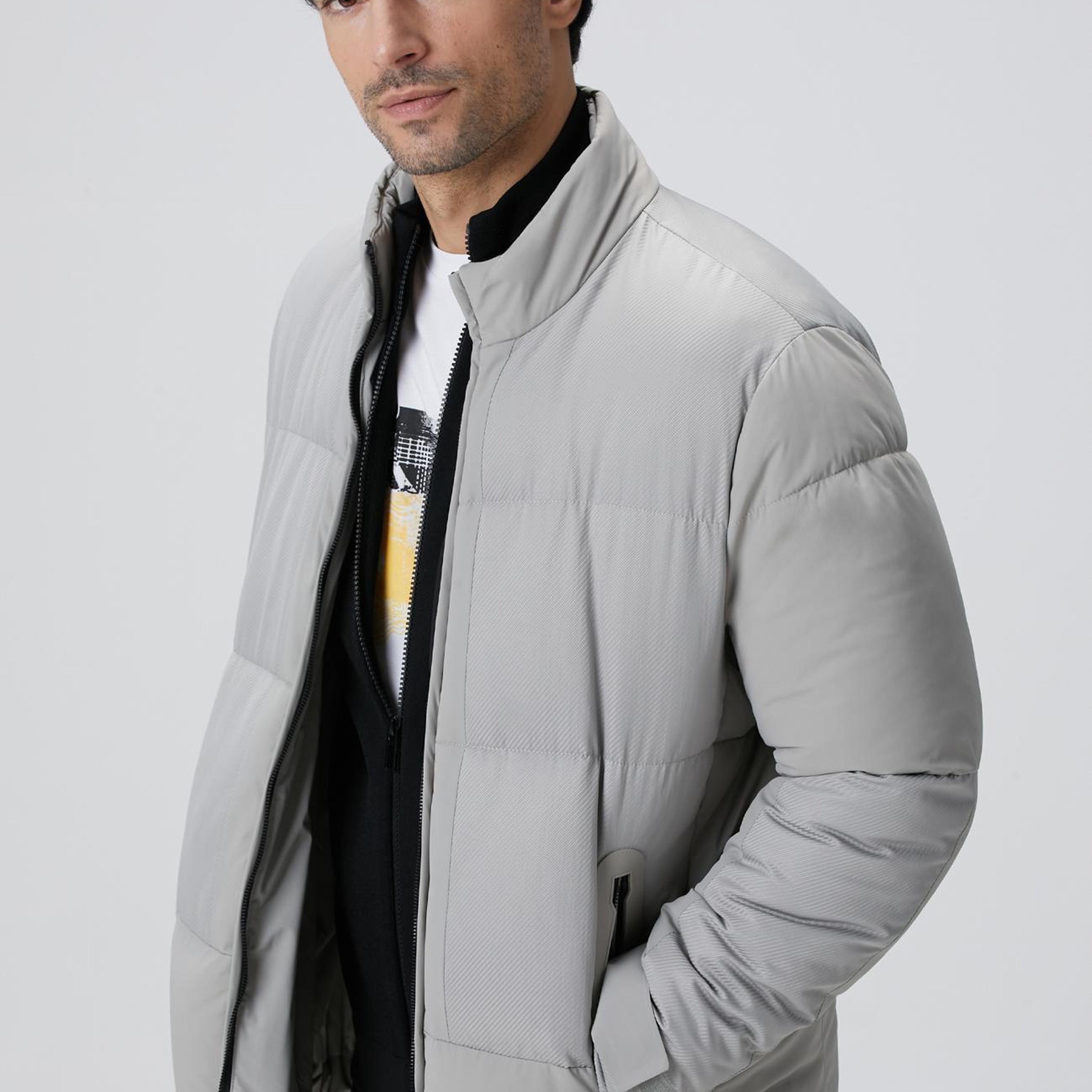 Network Erkek N-Tech Taş Dik Yaka Puffer Mont