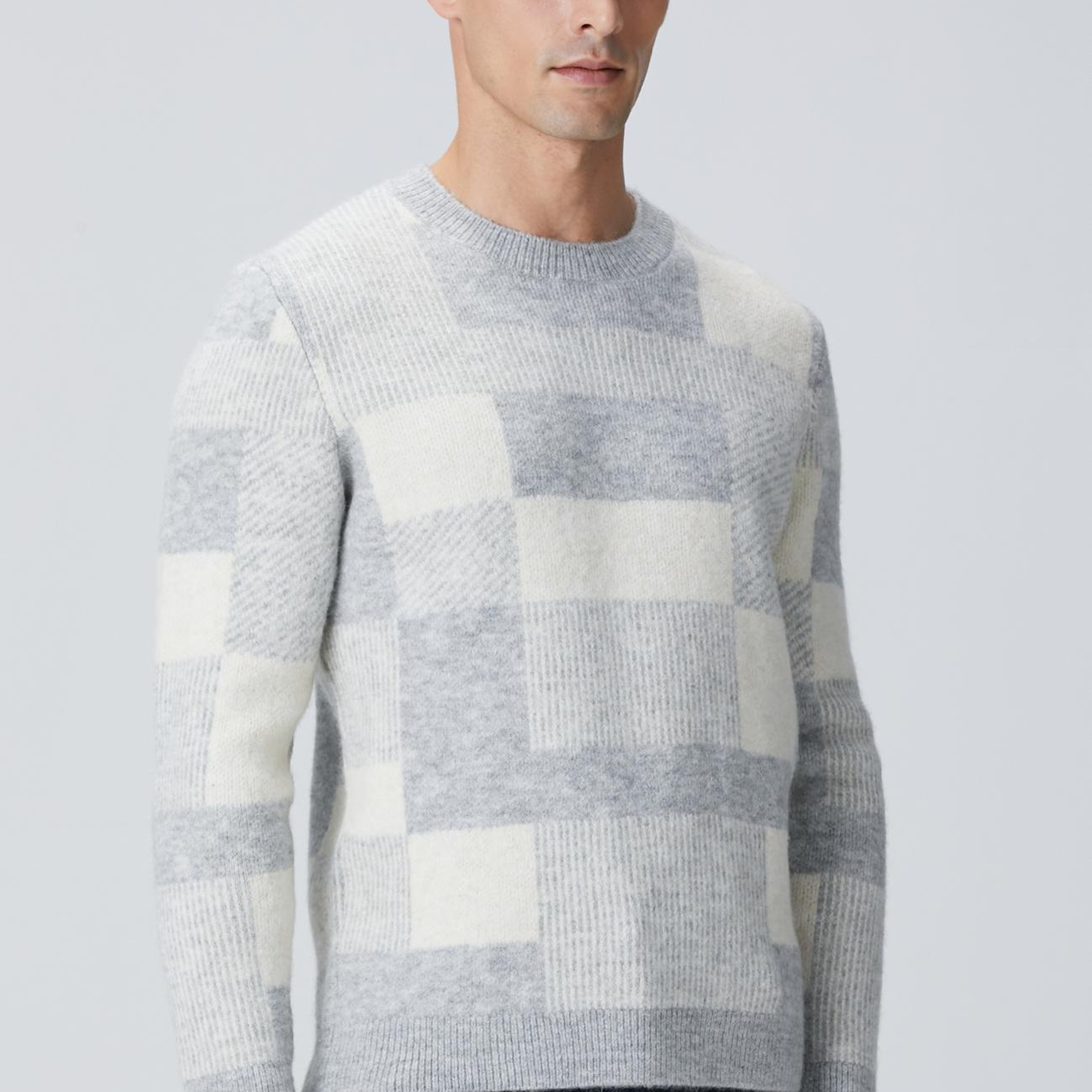 Network Erkek Gri Yün Karışımlı Triko Kazak