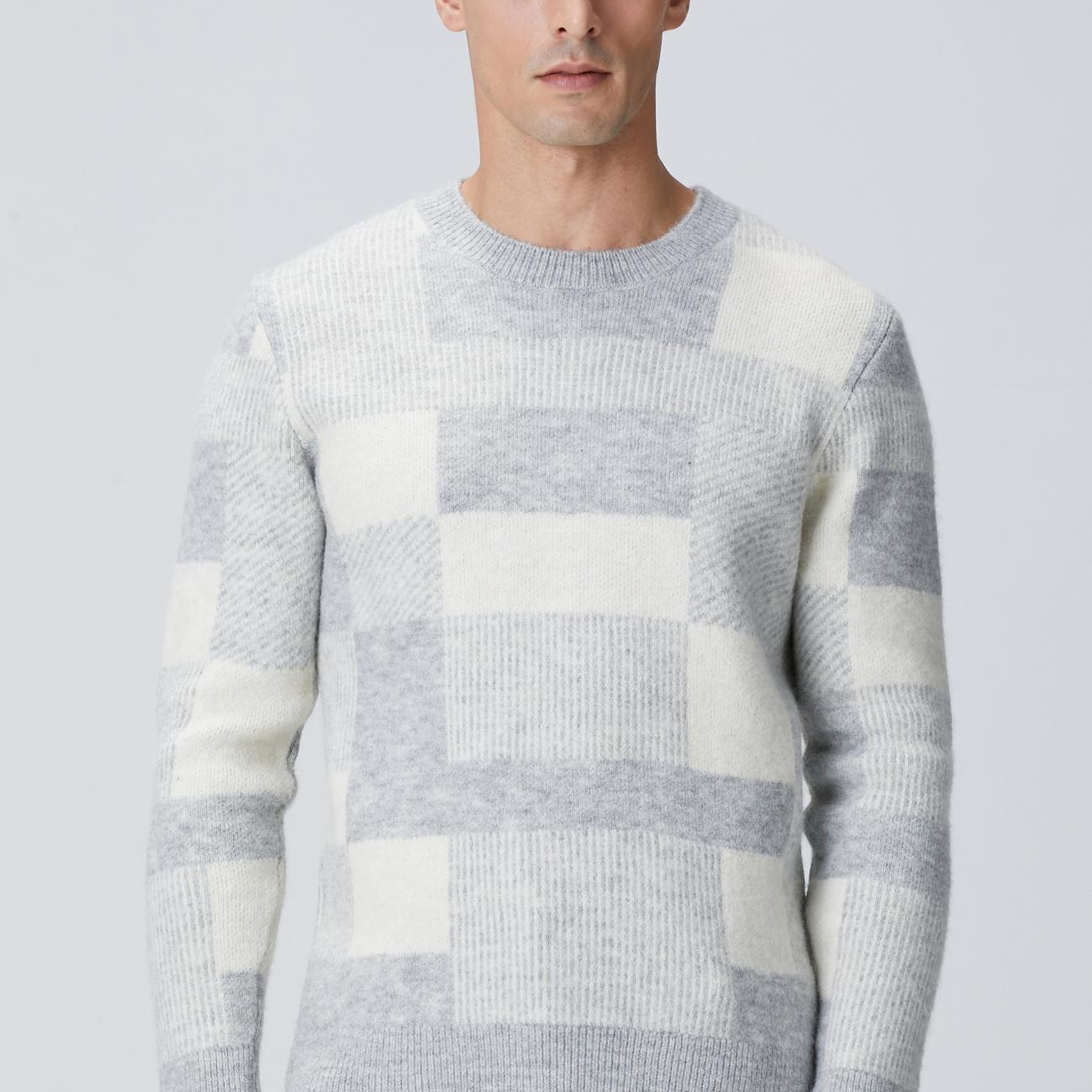 Network Erkek Gri Yün Karışımlı Triko Kazak