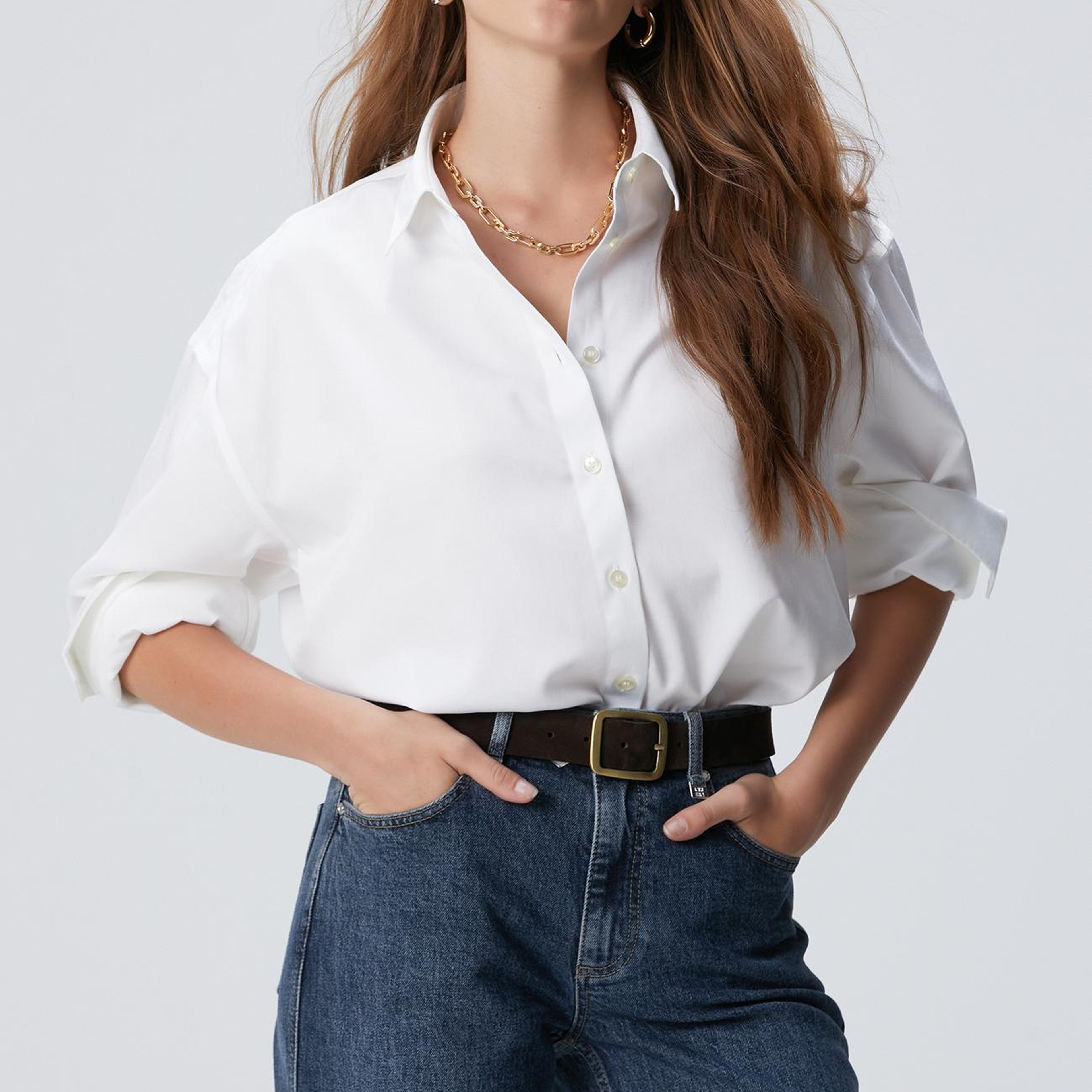 Network Kadın Non-Iron Beyaz Gömlek