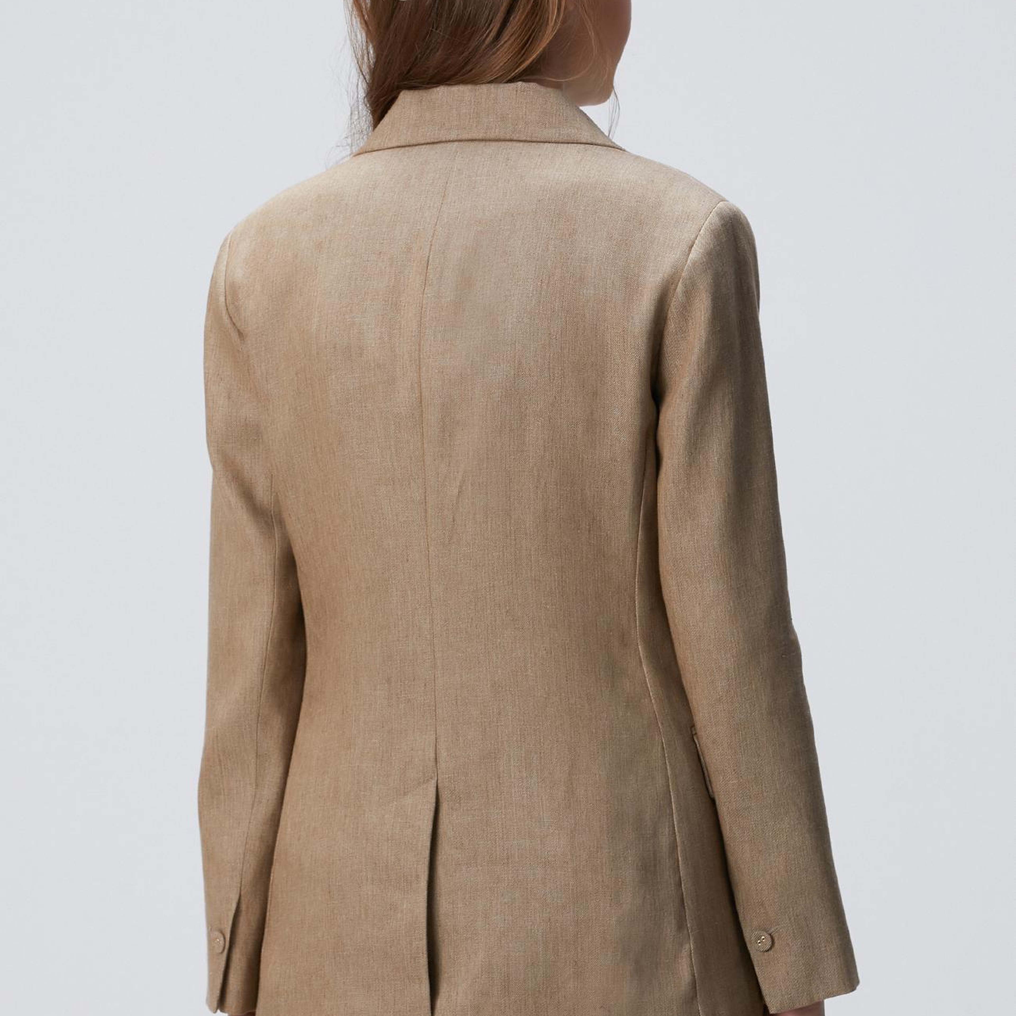 Network Kadın Vizon Melanj Keten Karışımlı Ceket