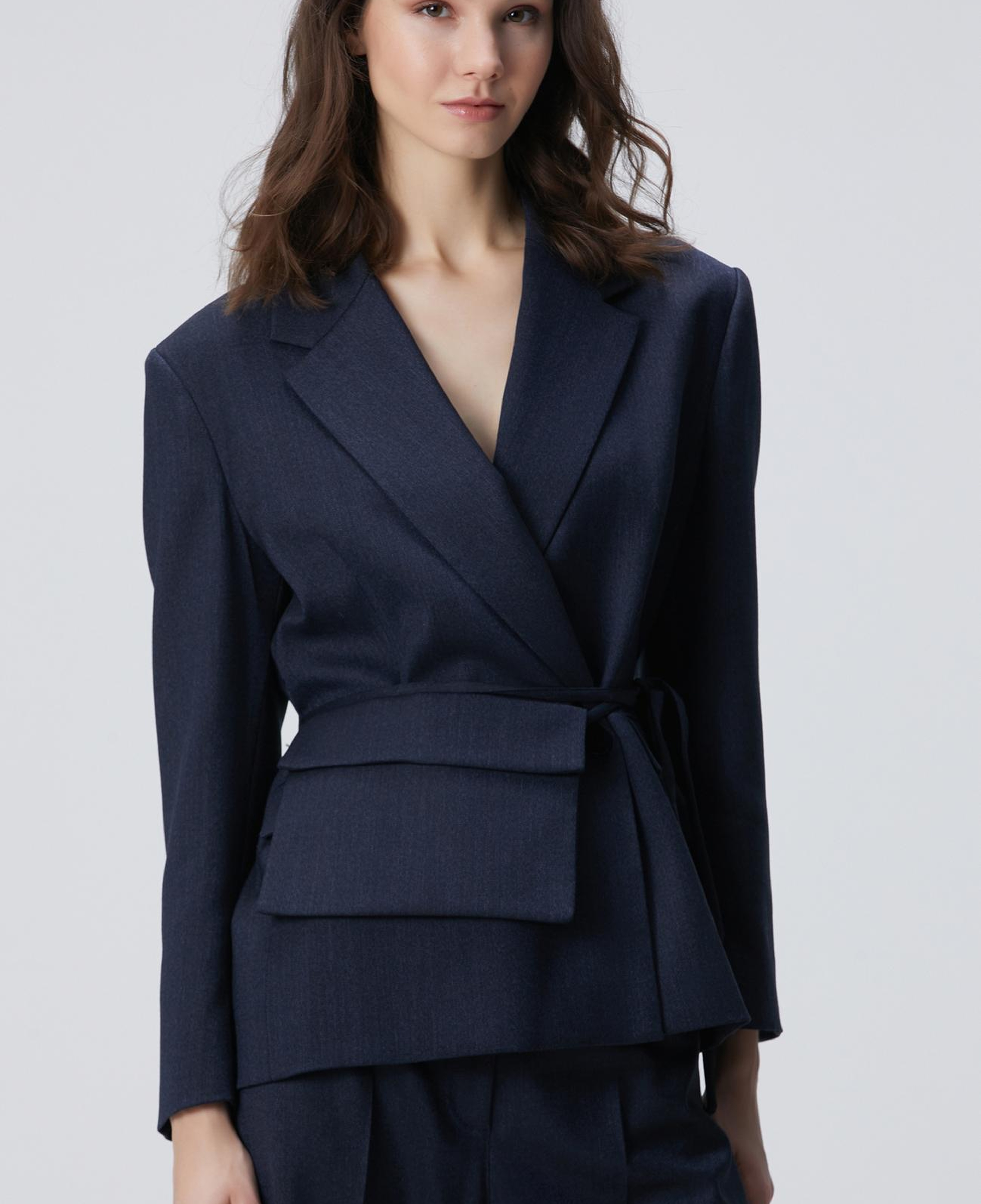 Network Kadın Lacivert Yün Karışımlı Ceket