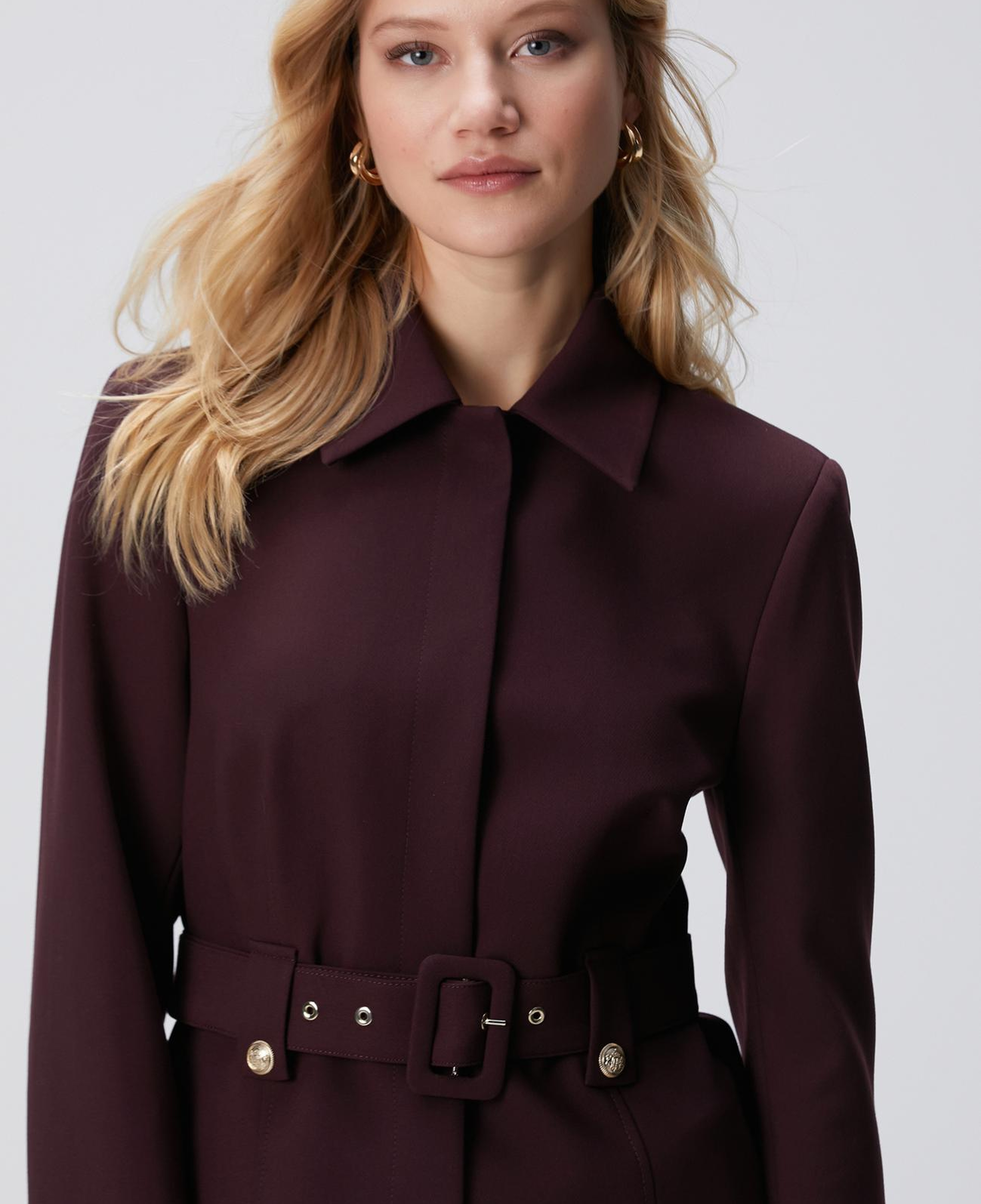 Network Kadın Vişne Kemer Detaylı Ceket