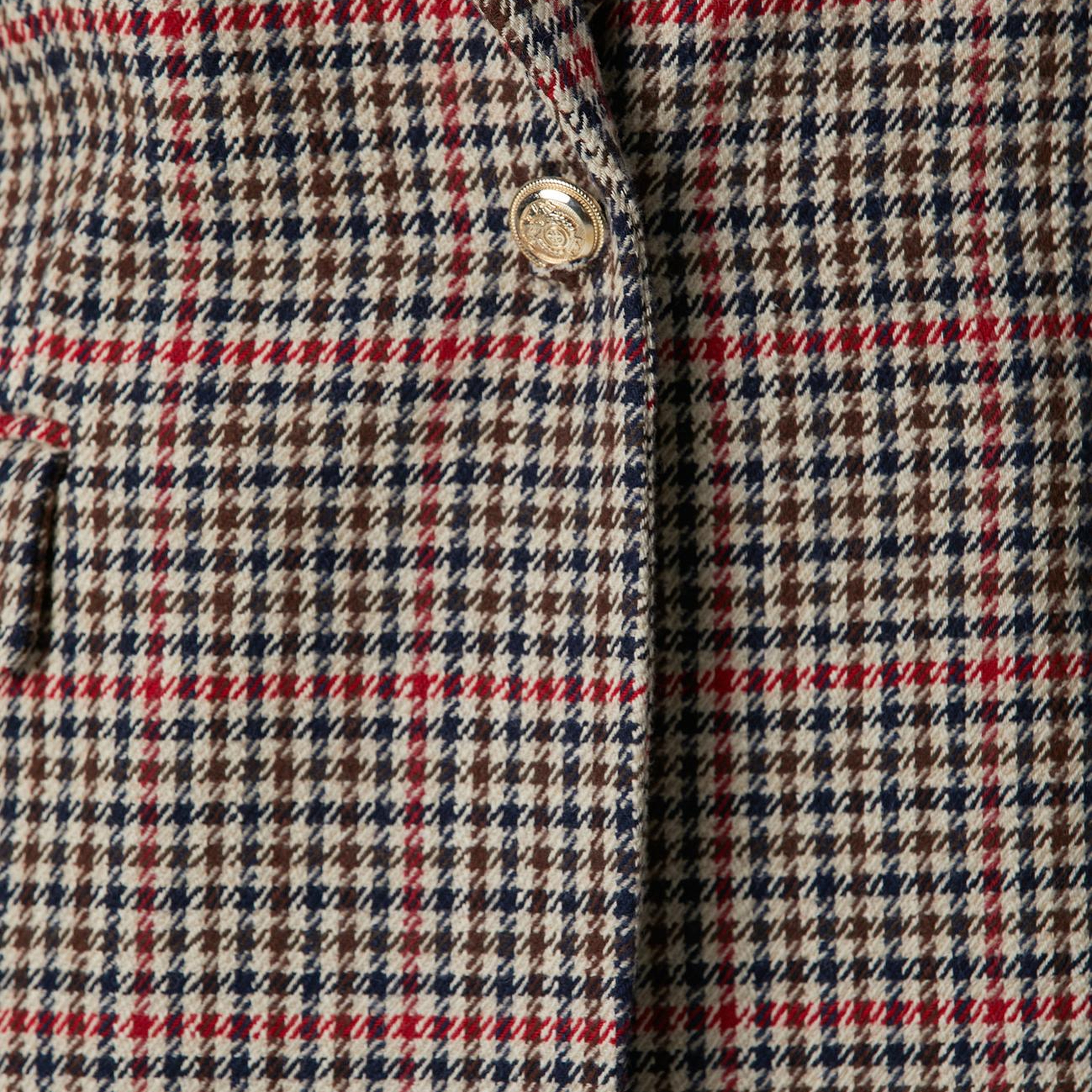 Network Kadın Lacivert Kahverengi Kazayağı Yün Karışımlı Ceket