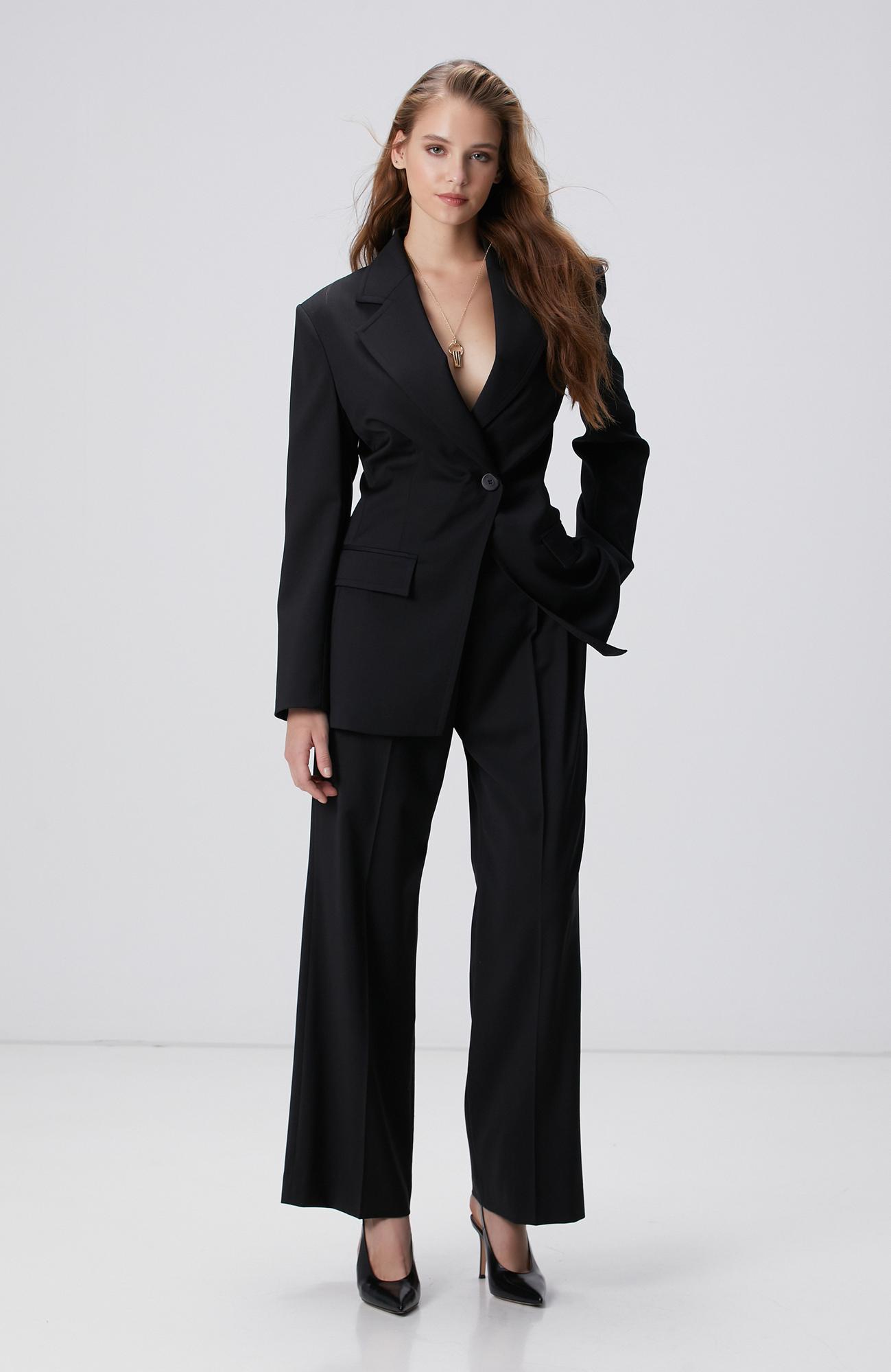 Network Kadın Siyah Yün Ceket