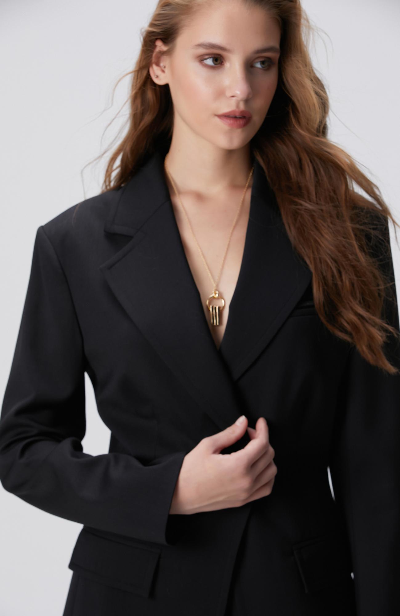 Network Kadın Siyah Yün Ceket