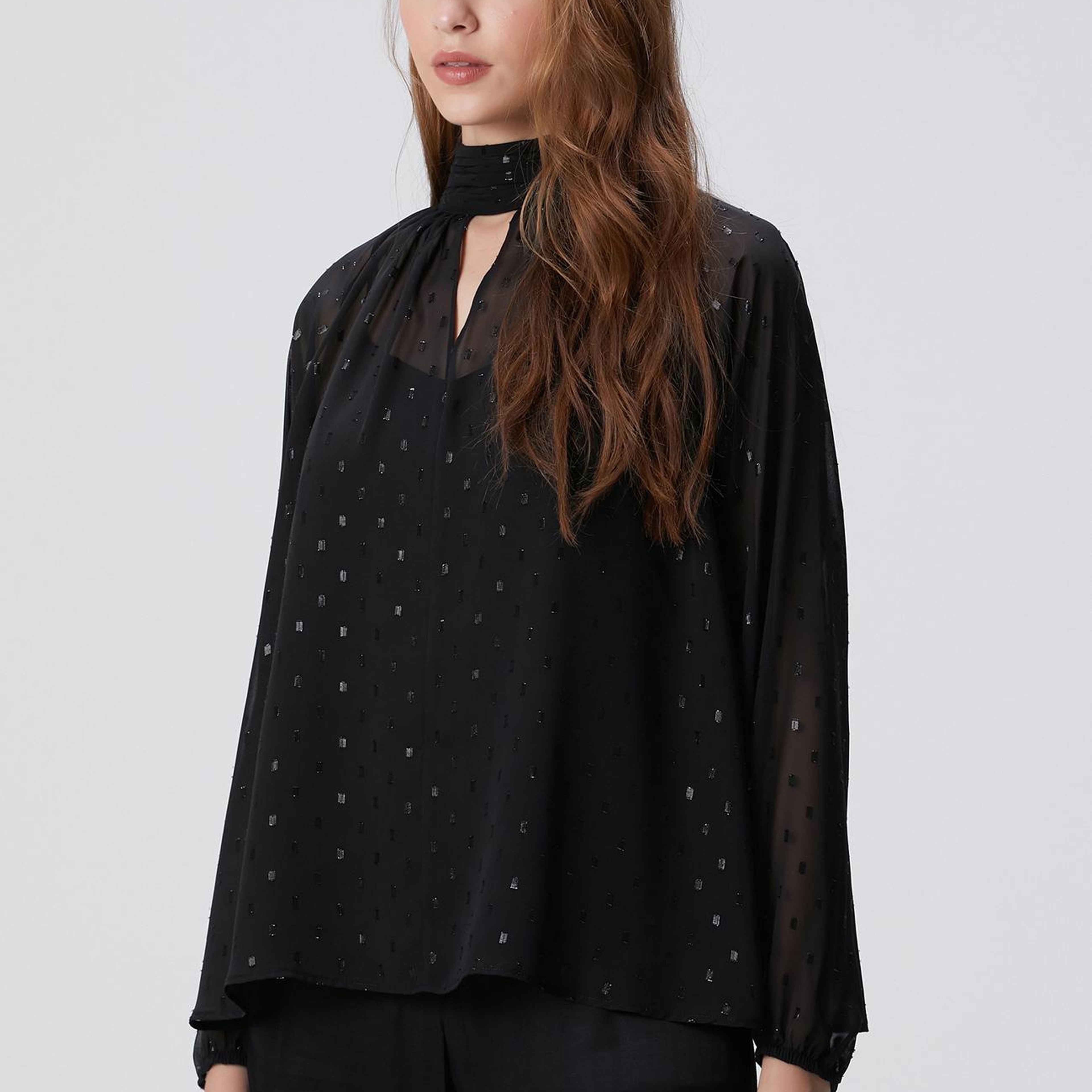 Network Kadın Siyah Desenli Bluz