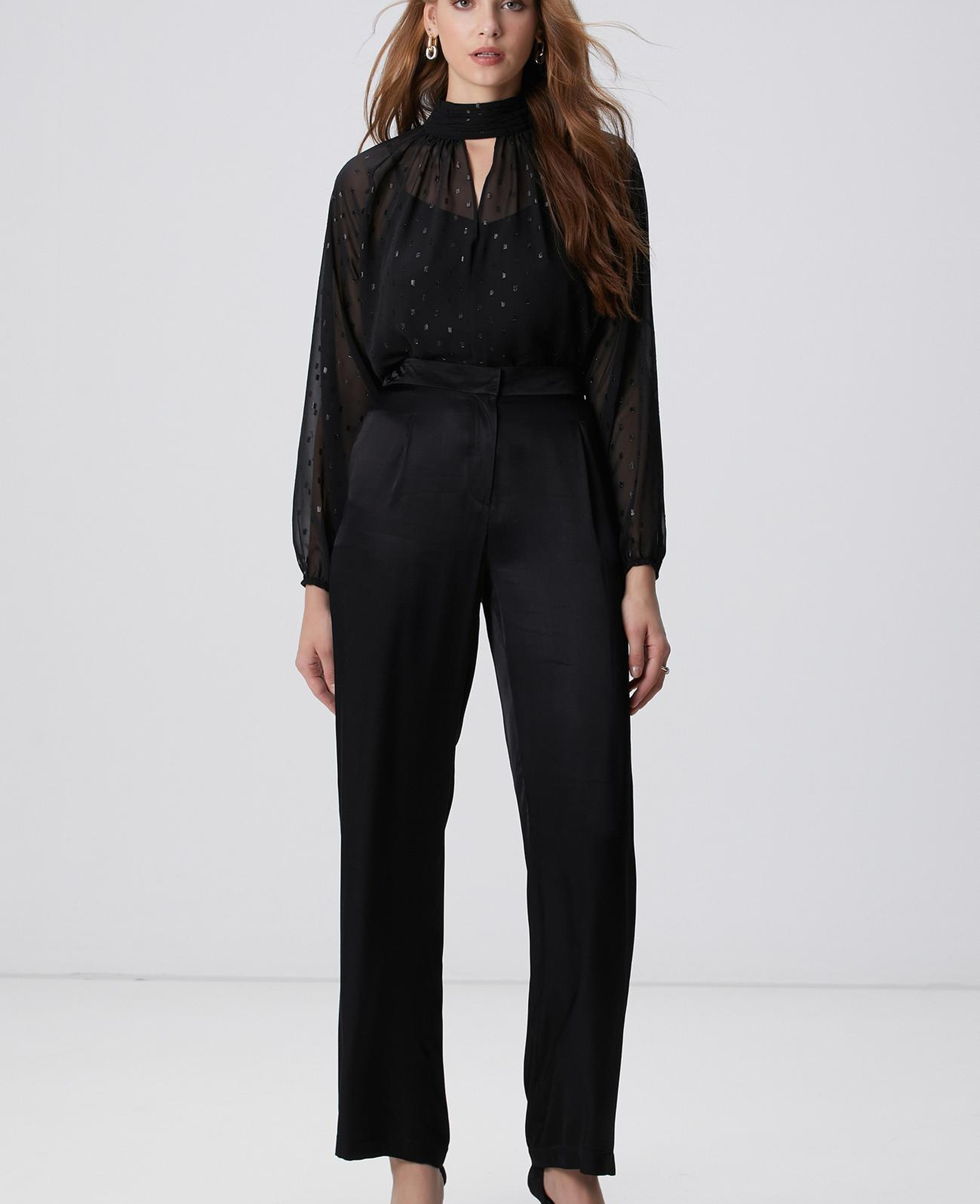 Network Kadın Siyah Desenli Bluz