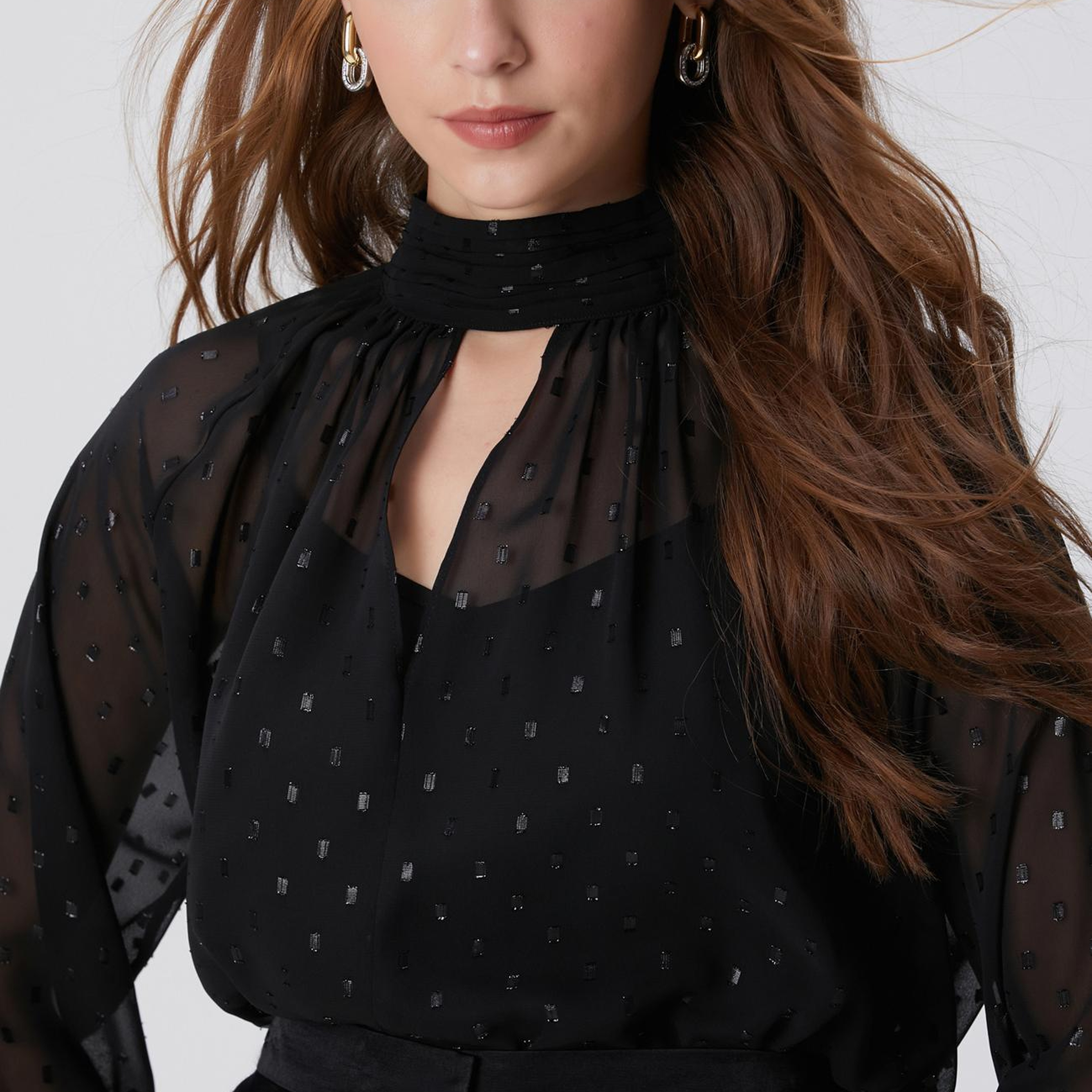 Network Kadın Siyah Desenli Bluz