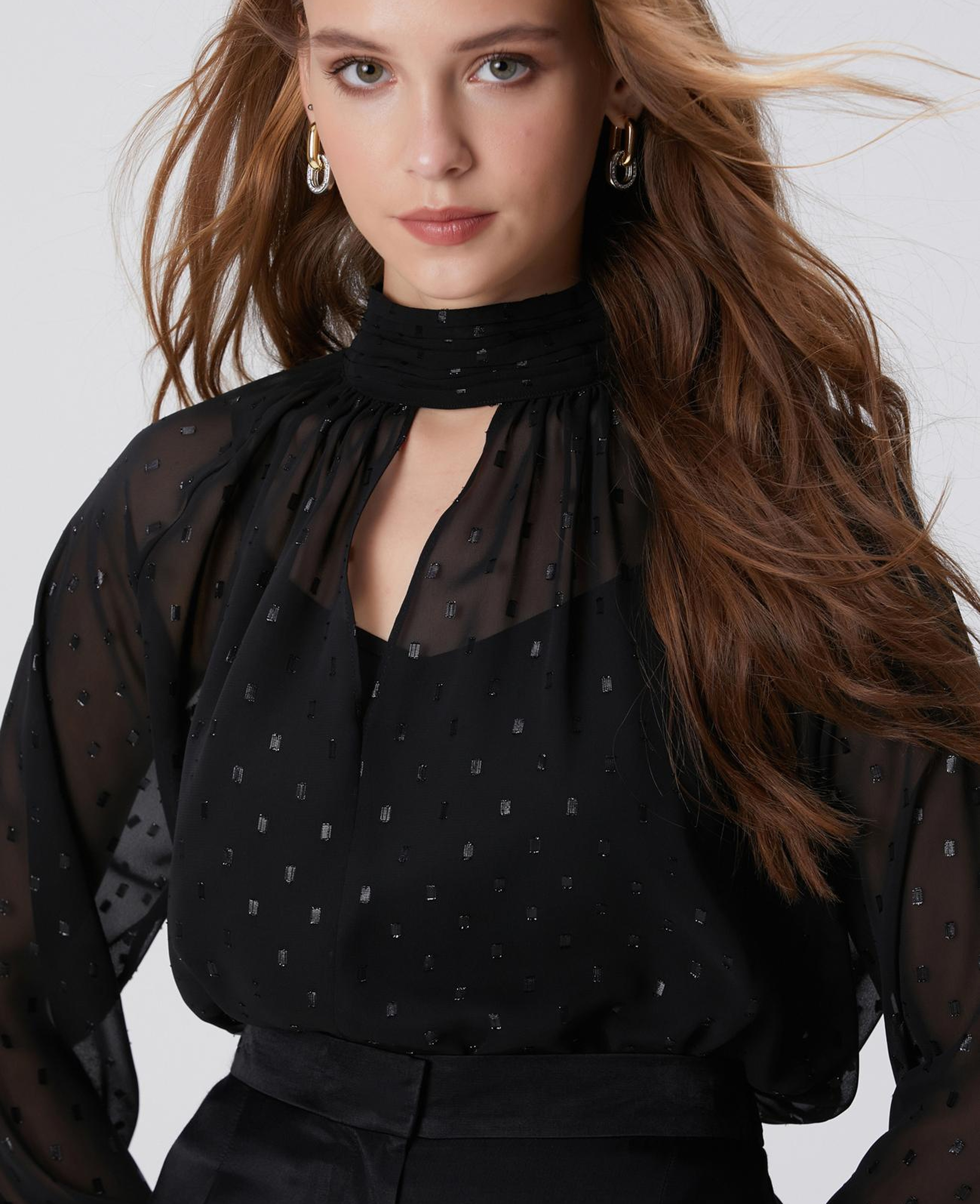 Network Kadın Siyah Desenli Bluz