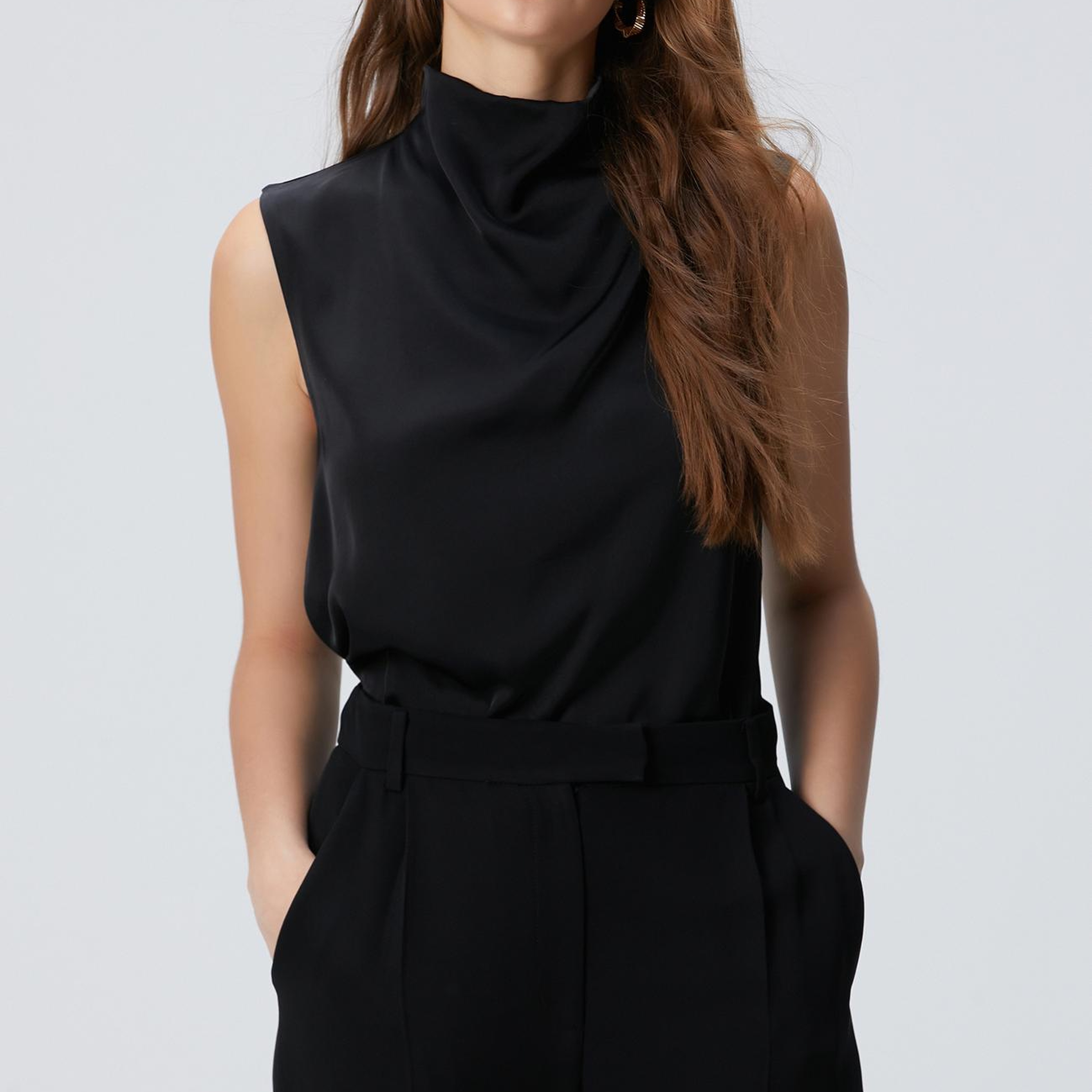 Network Kadın Siyah Degaje Yaka Bluz